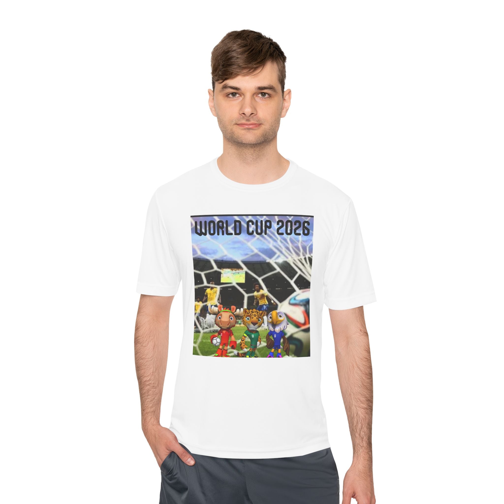 World Cup 2026 Soccer Tee — Cartoon Team Mascots Goal Celebration