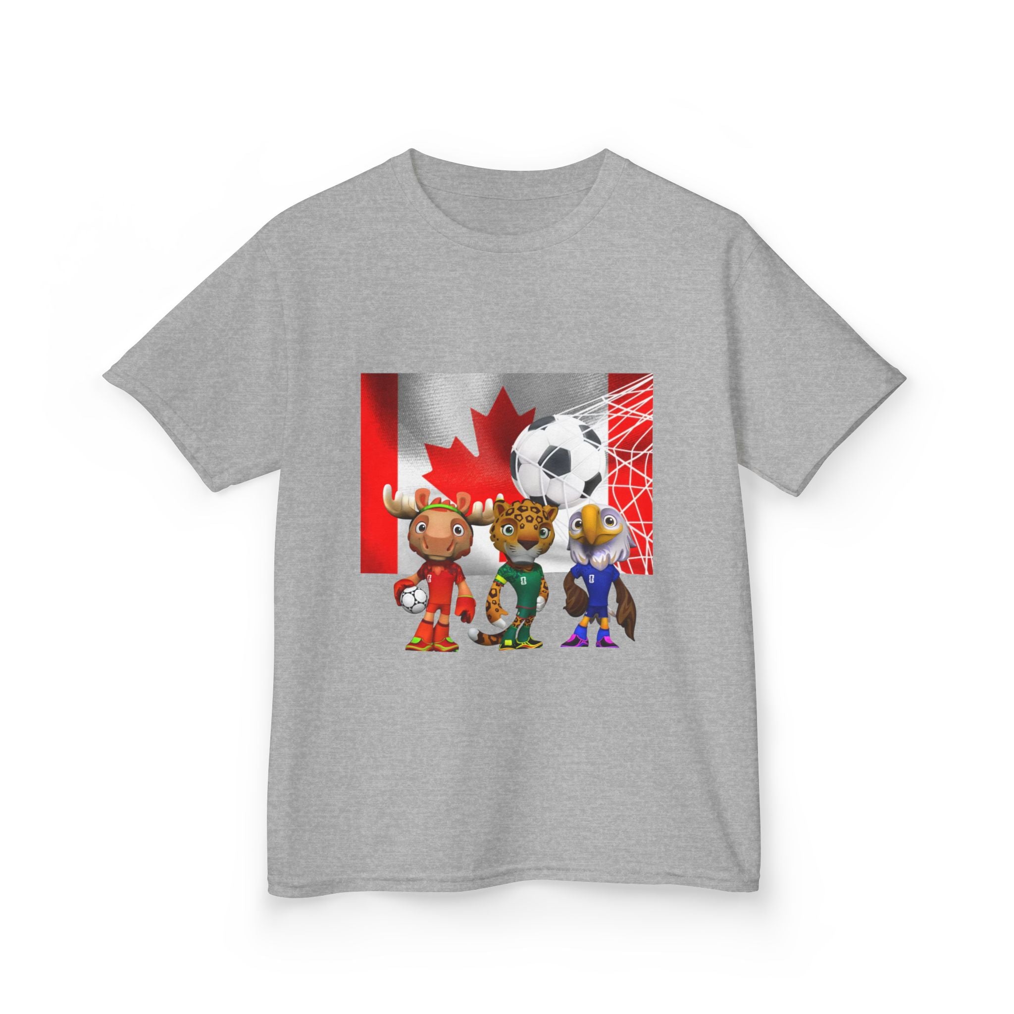 Kids Canada Soccer Mascot T‑Shirt — Cute Team Animal Players