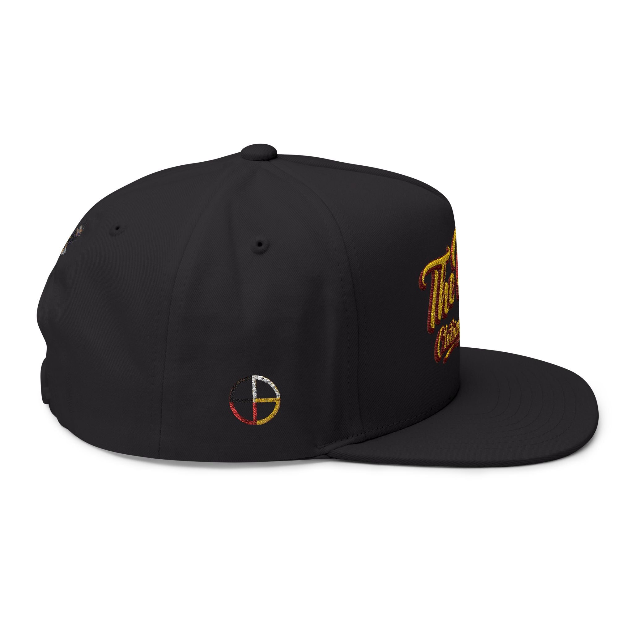 Embroidered Flat Bill Cap — "The Play" Clothing Company Script Logo