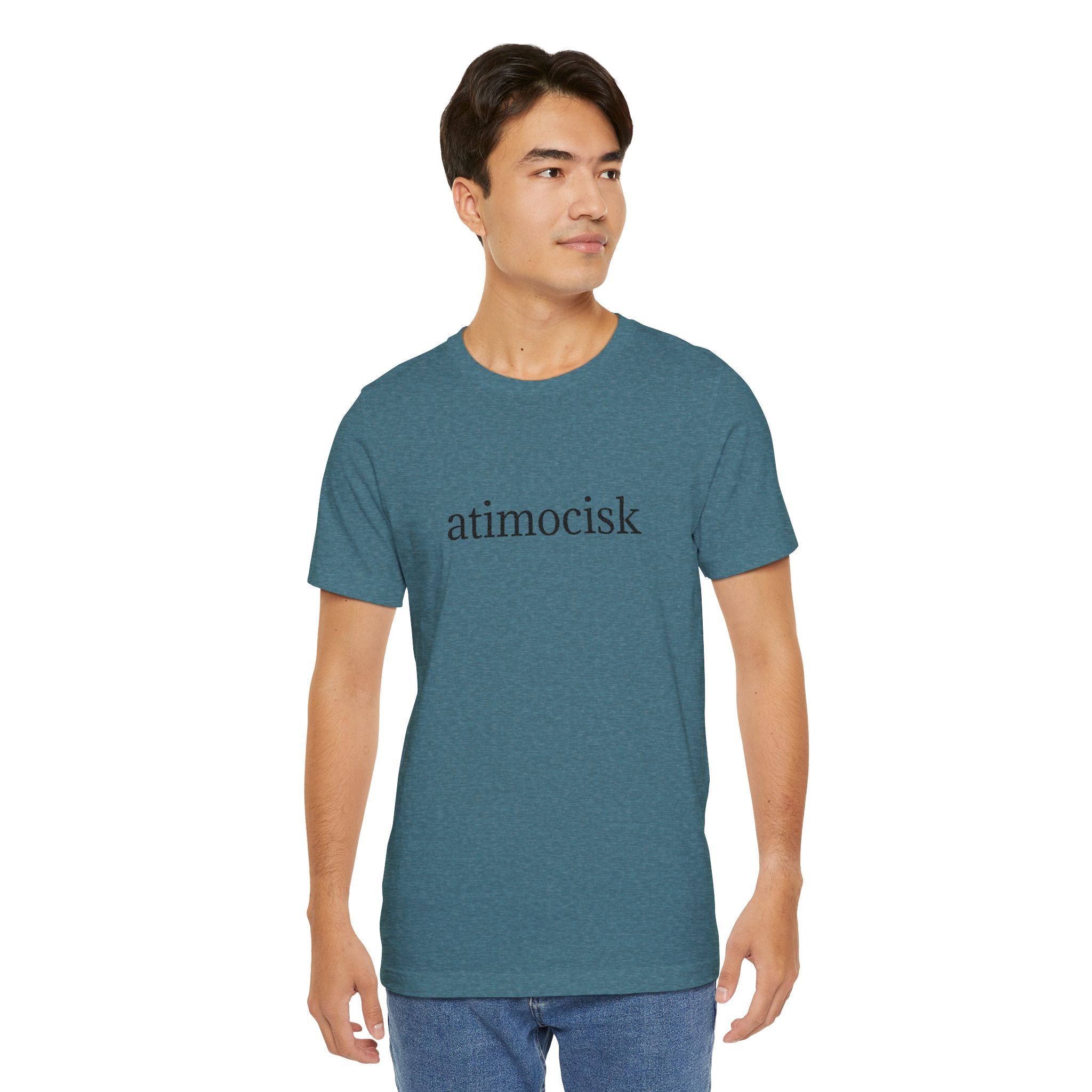 Atimocisk Minimalist Text Tee — Soft Pink Casual T-Shirt