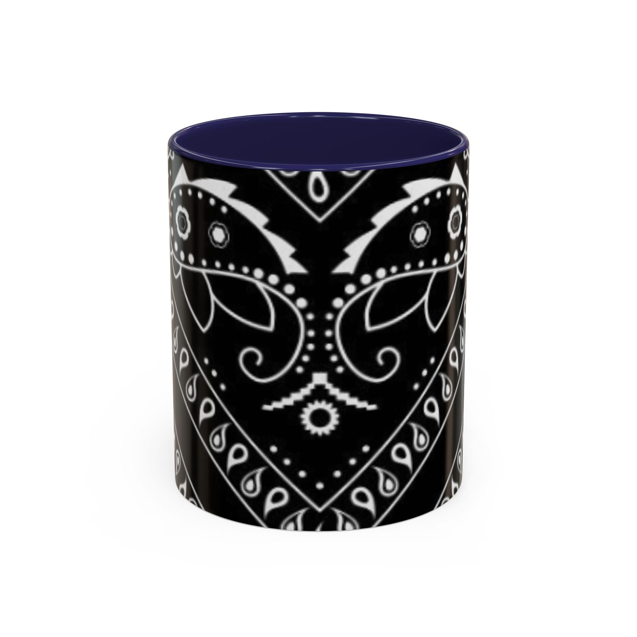 Black Bandana Pattern Coffee Mug — 11/15oz Accent Ceramic