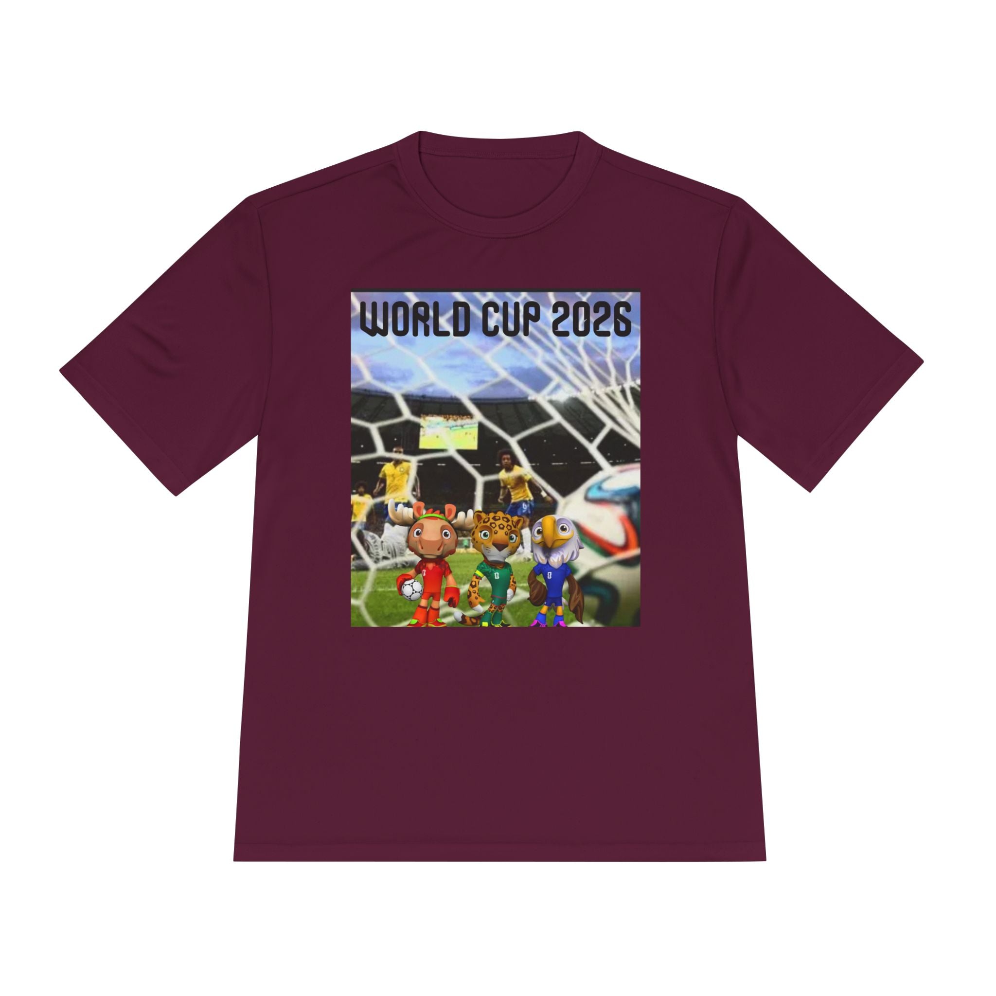 World Cup 2026 Soccer Tee — Cartoon Team Mascots Goal Celebration