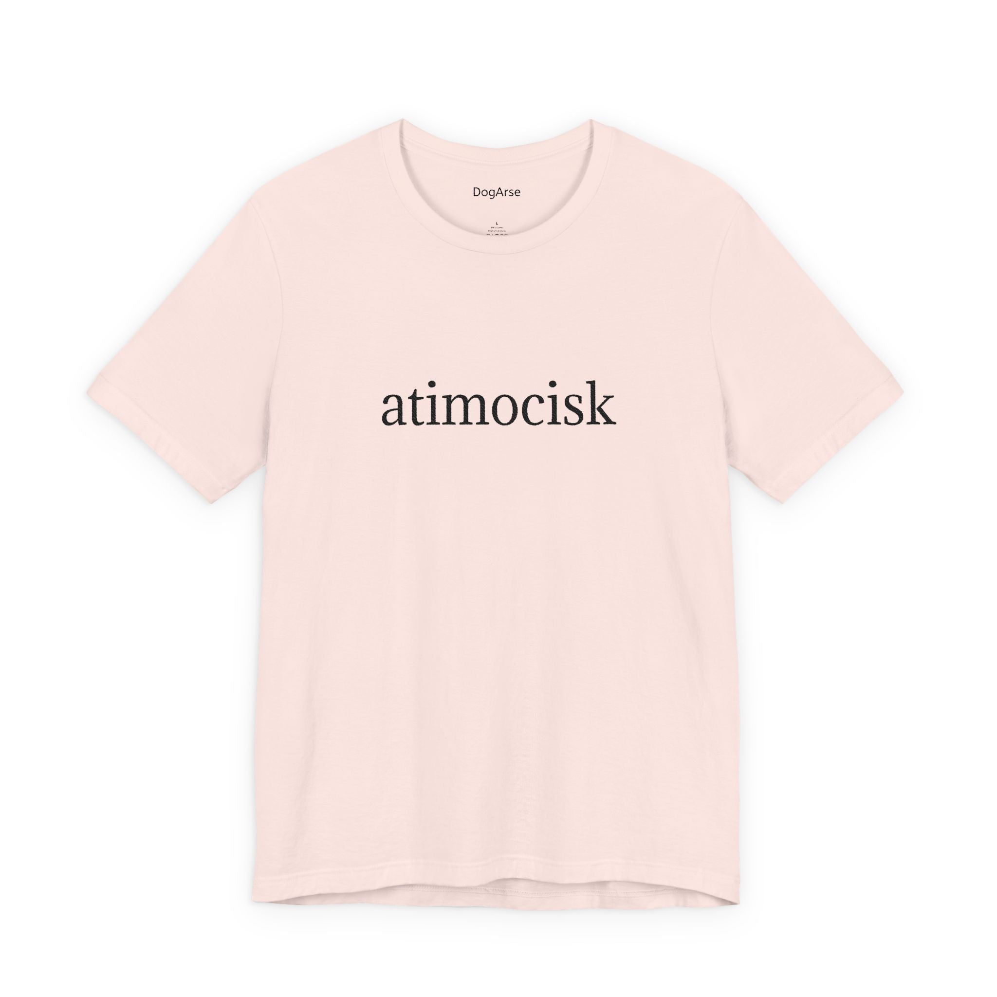 Atimocisk Minimalist Text Tee — Soft Pink Casual T-Shirt