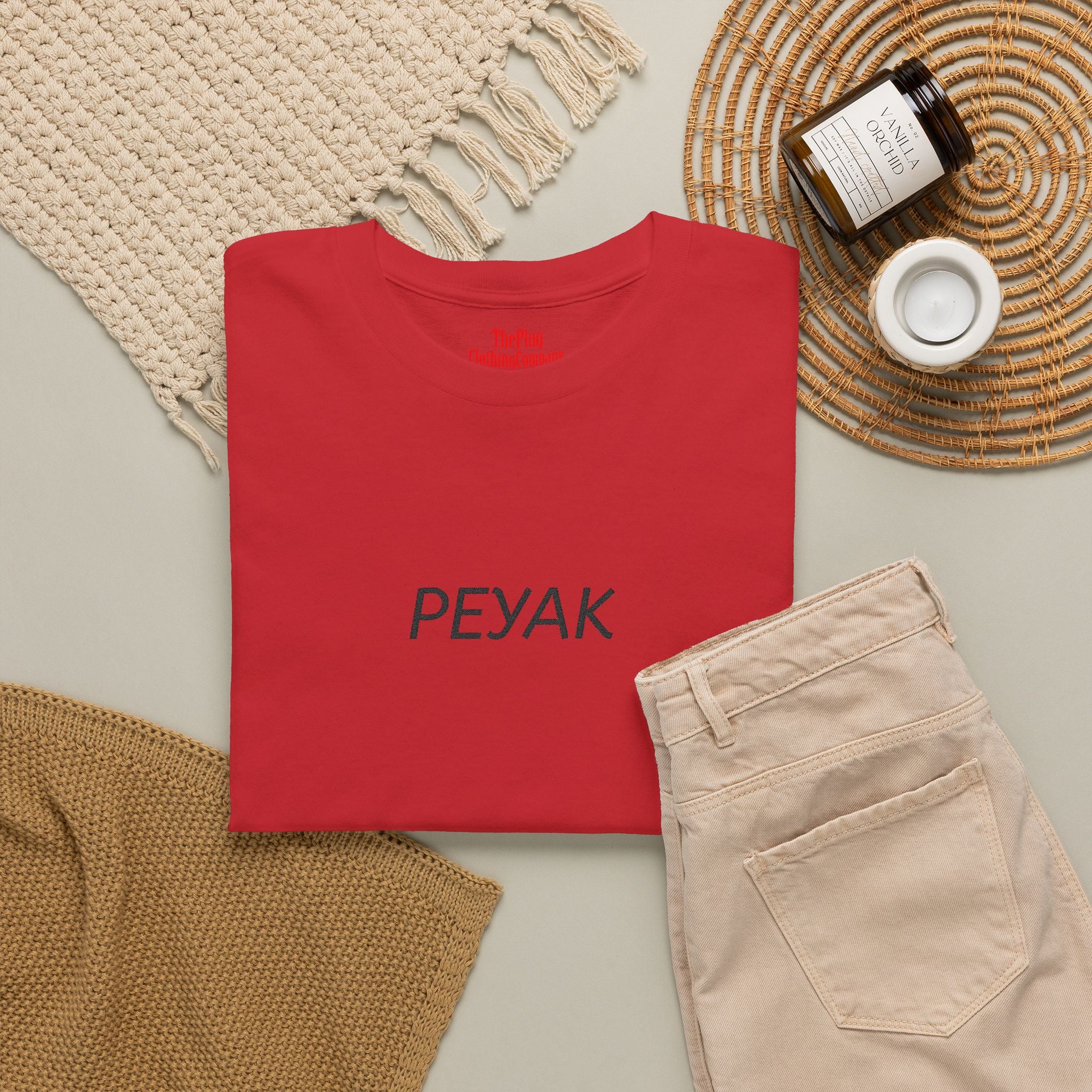 Peyak Graphic Tee — Minimalist White Cotton T-Shirt