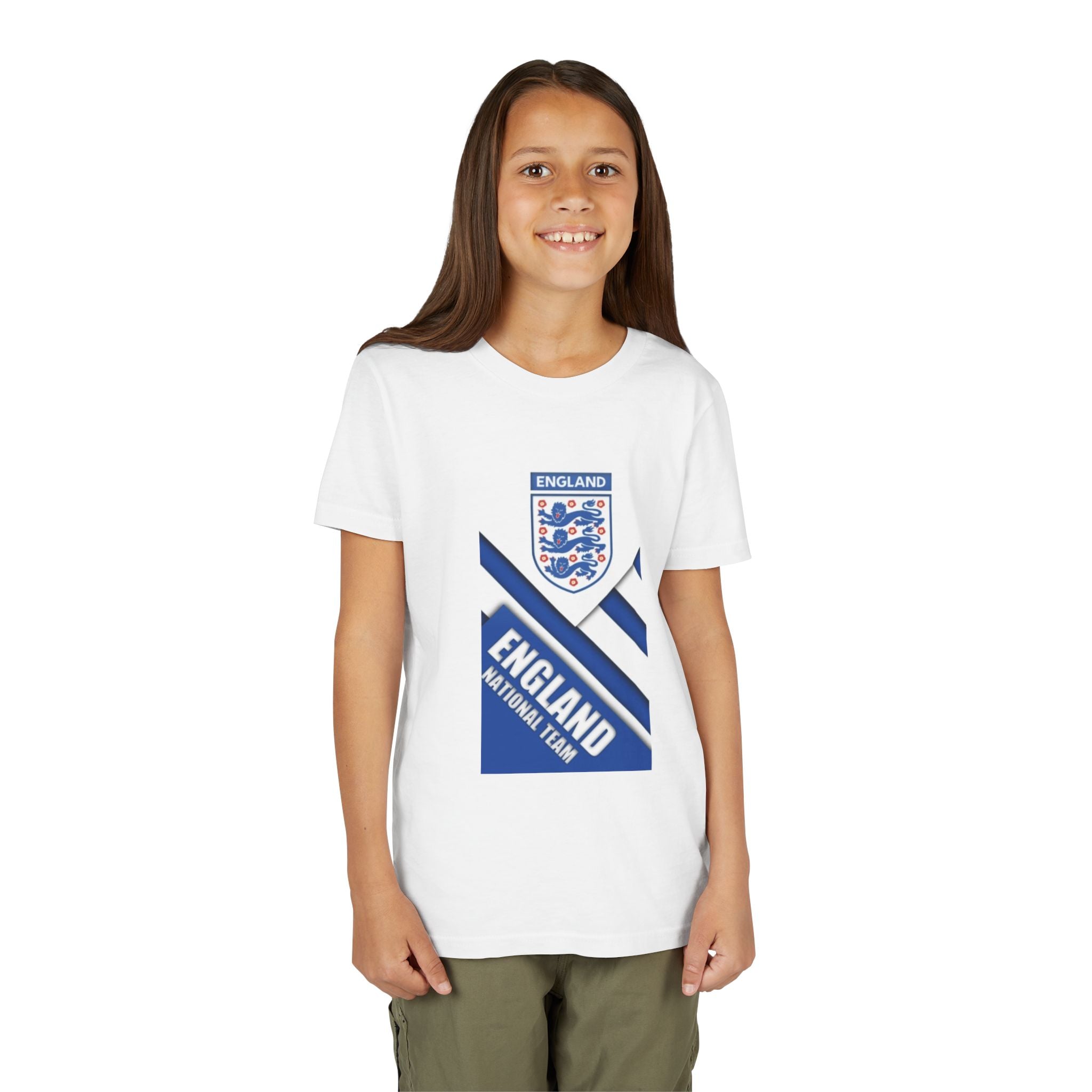 England Youth Soccer T‑Shirt – England National Team Crest & Stripes