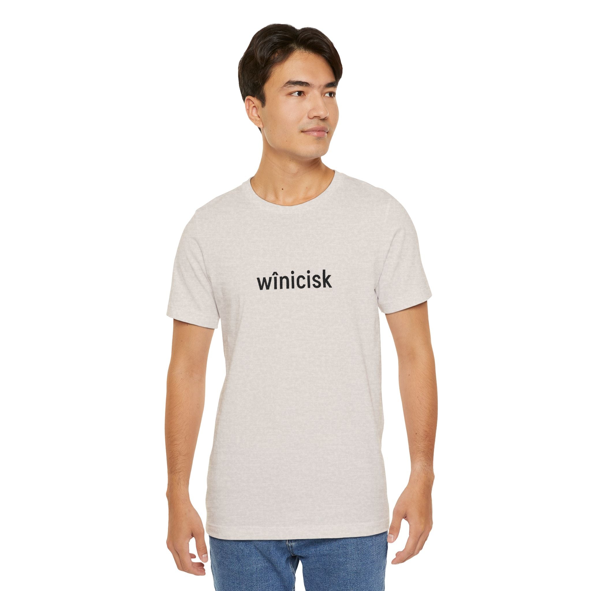 Winicisk Minimalist Logo Tee — Cream Indigenous Streetwear