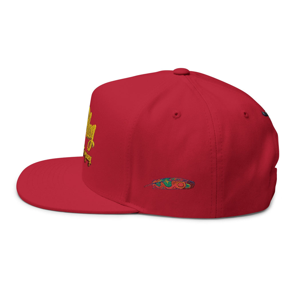 Embroidered Flat Bill Cap — "The Play" Clothing Company Script Logo