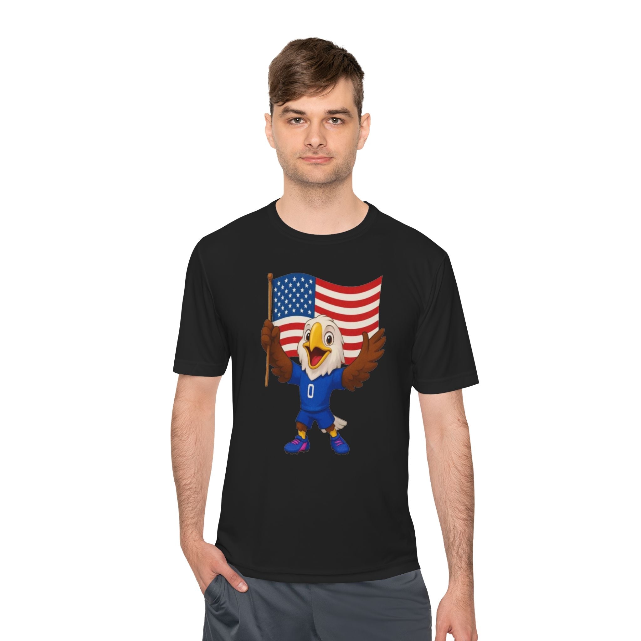 Patriotic Eagle Flag Tee — American Pride World Cup Mascot Shirt