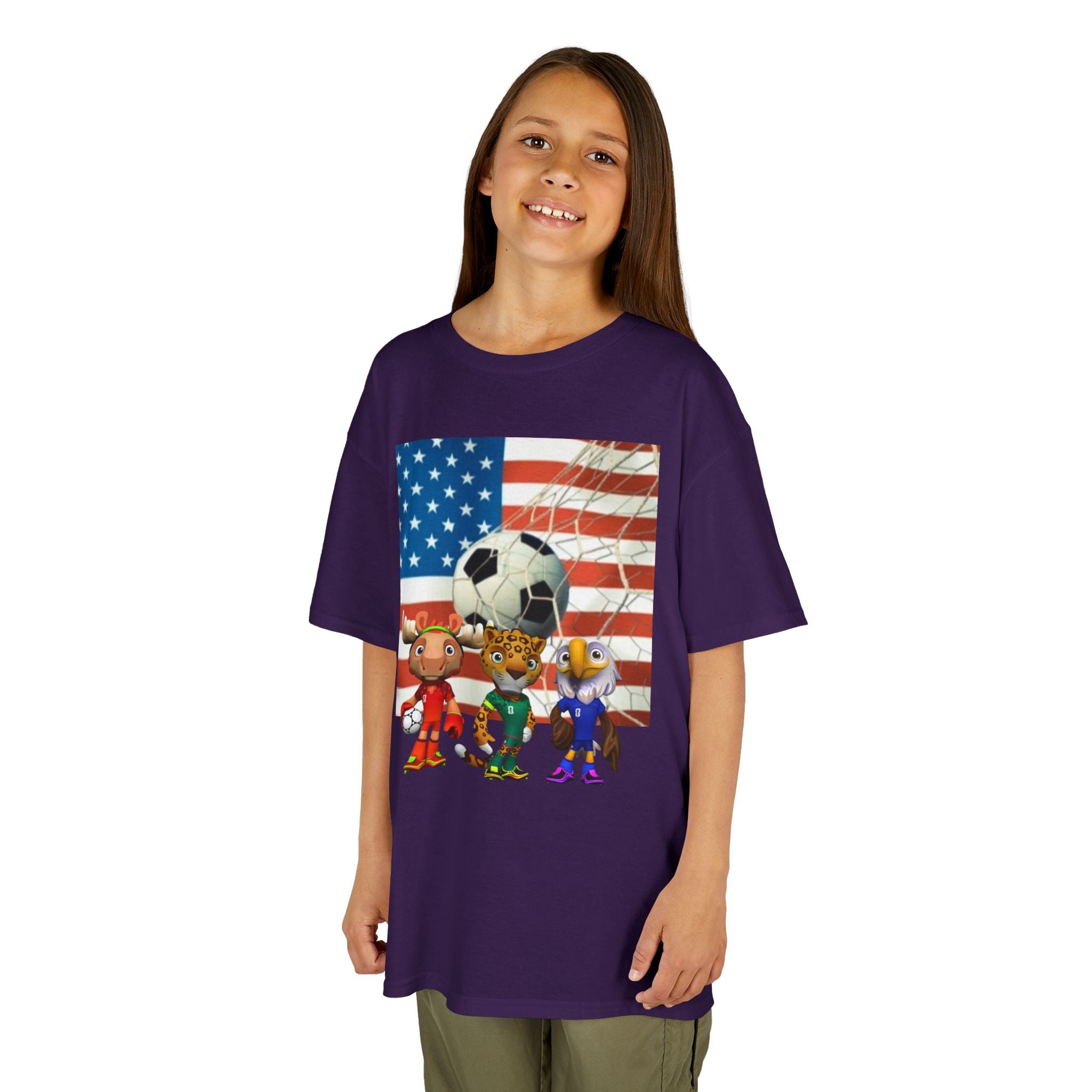 Kids Soccer Team T‑Shirt — Patriotic USA Flag Design