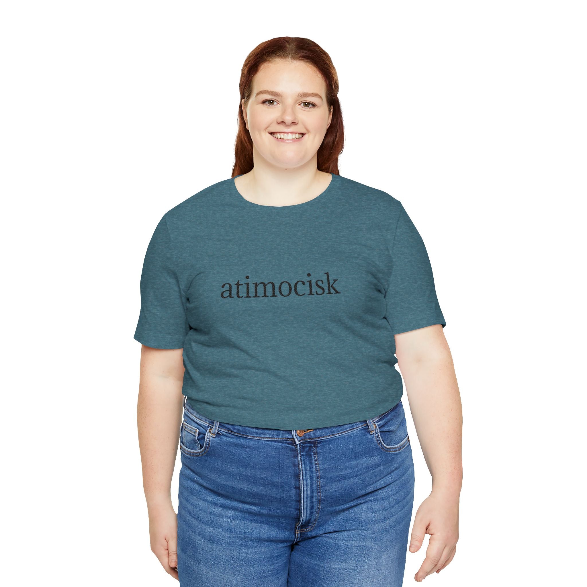 Atimocisk Minimalist Text Tee — Soft Pink Casual T-Shirt