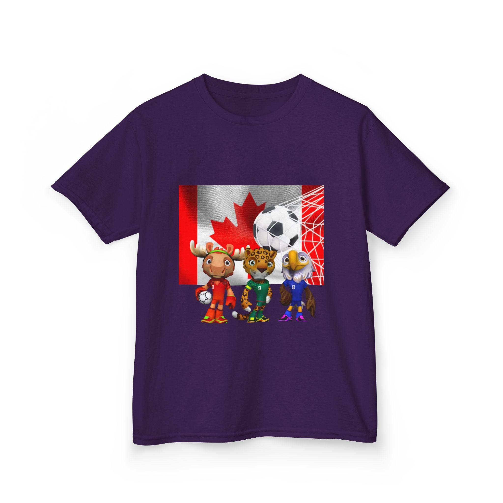 Kids Canada Soccer Mascot T‑Shirt — Cute Team Animal Players