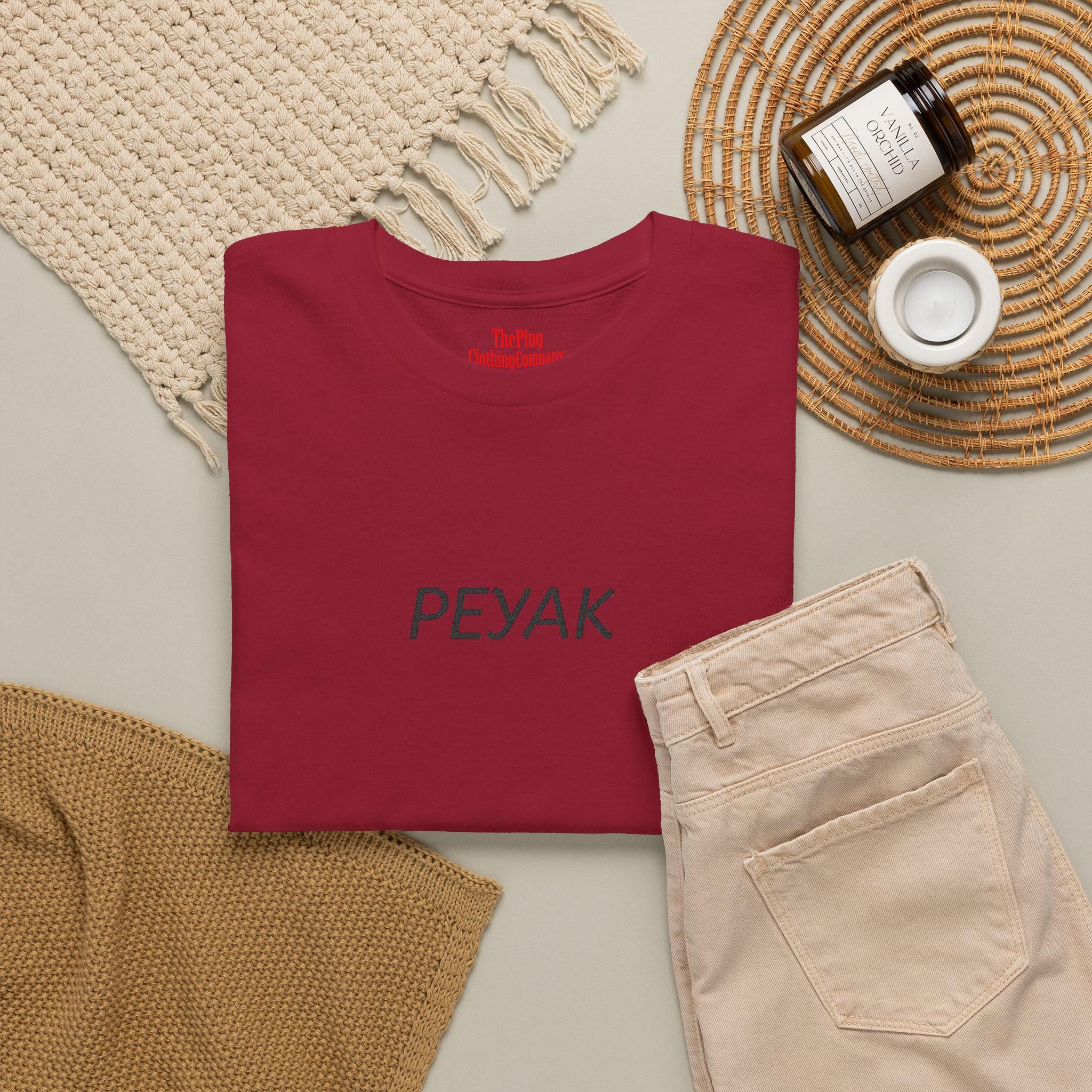 Peyak Graphic Tee — Minimalist White Cotton T-Shirt