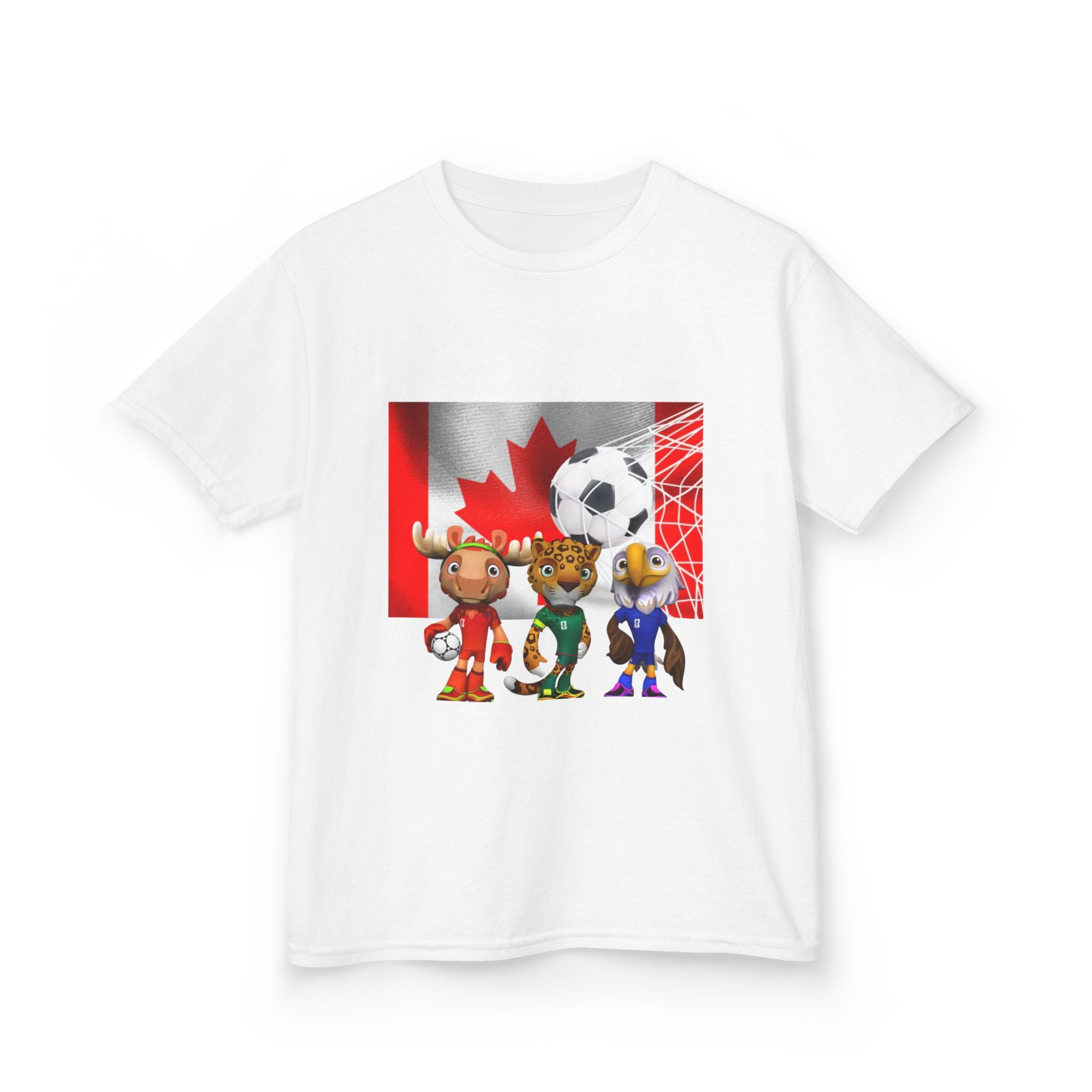 Kids Canada Soccer Mascot T‑Shirt — Cute Team Animal Players