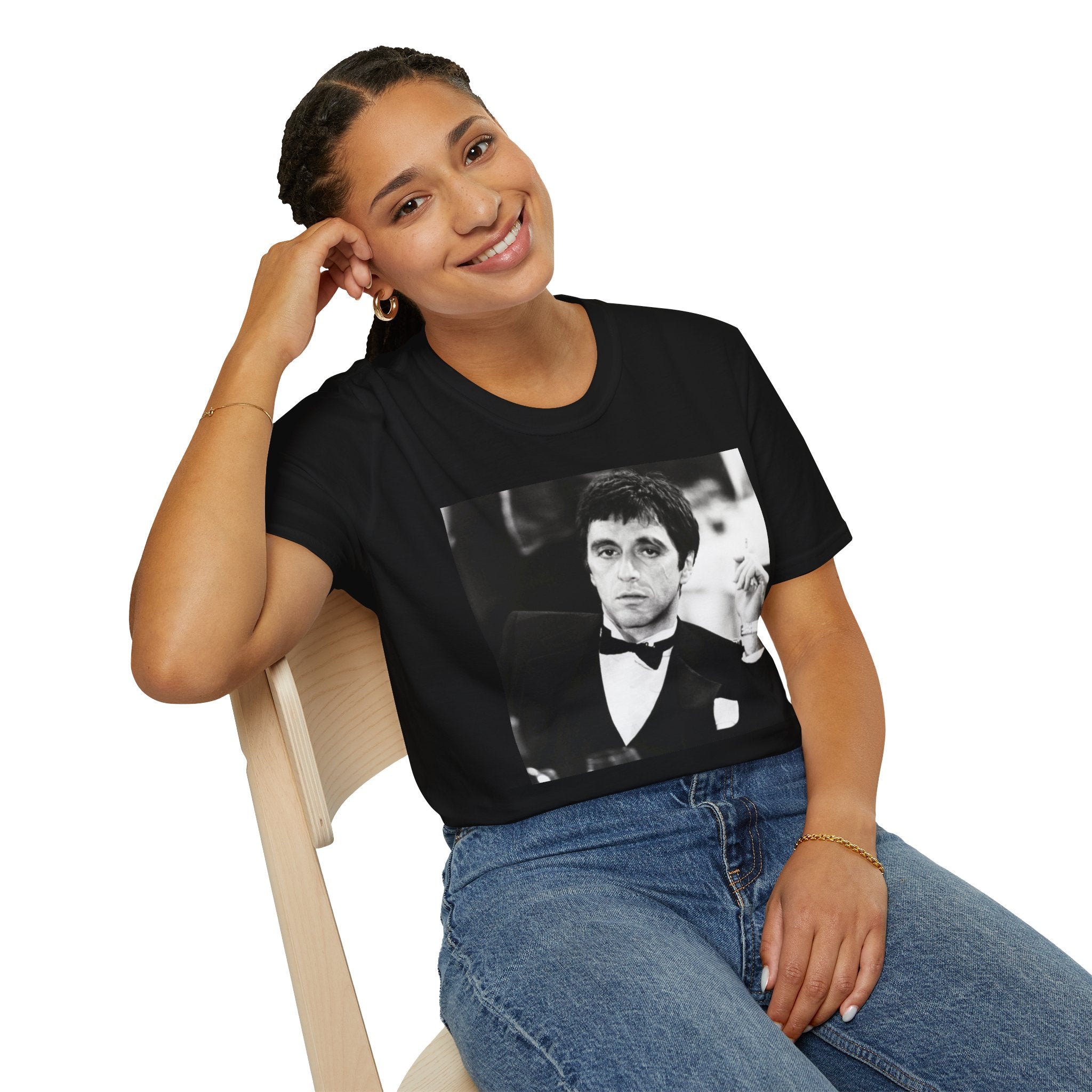 Scarface Tony Montana Portrait T‑Shirt — Retro Movie Gangster Tee