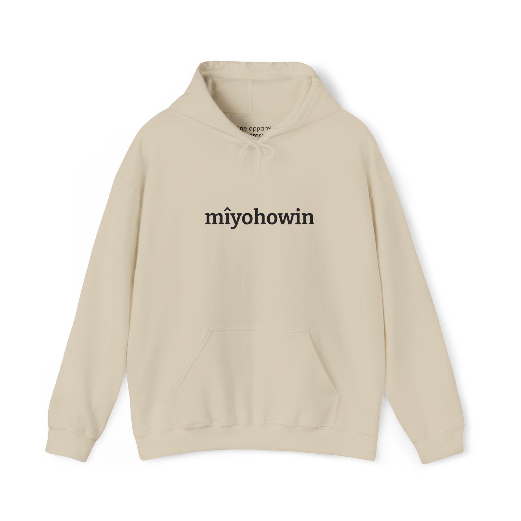 "mîyohowin" Minimalist White Hoodie