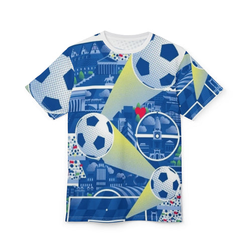 2026 World Cup Philidalphia Graphic Tee — Blue All-Over Print Football Shirt