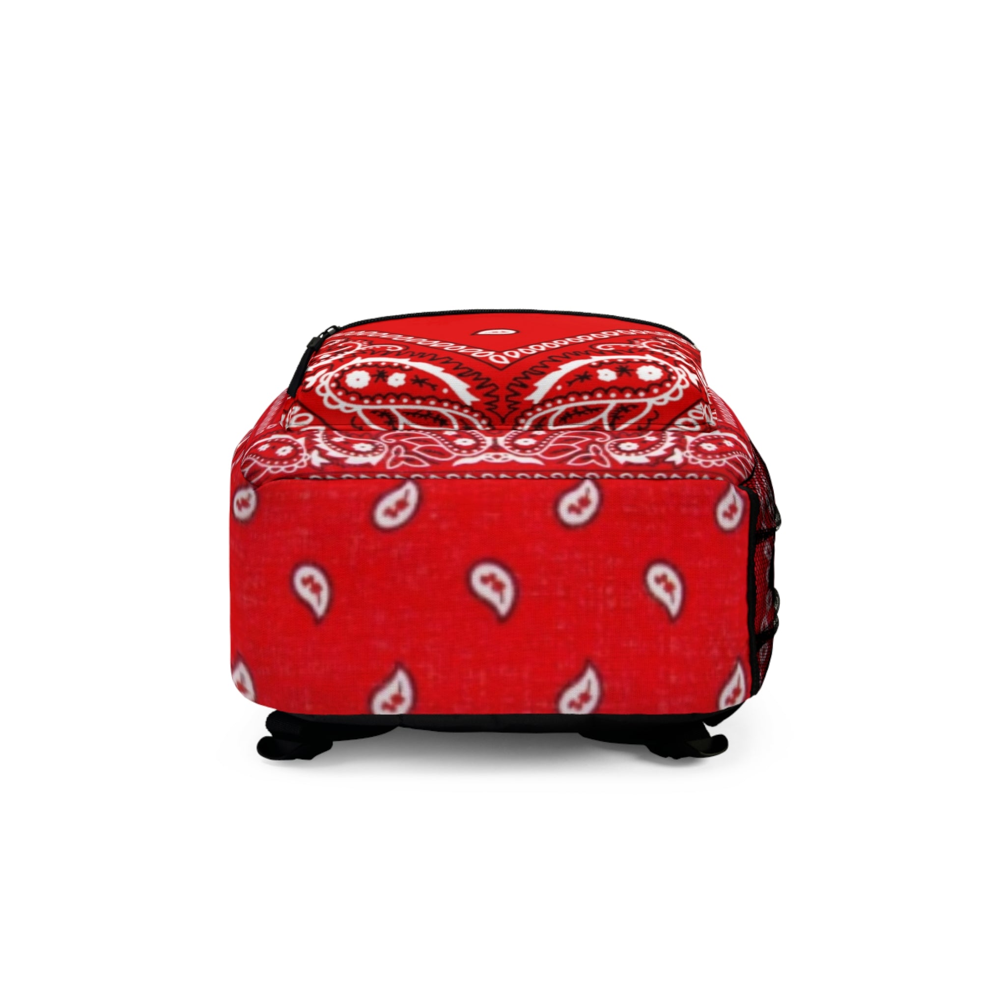 Red Bandana Pattern Backpack – Paisley Print Daypack