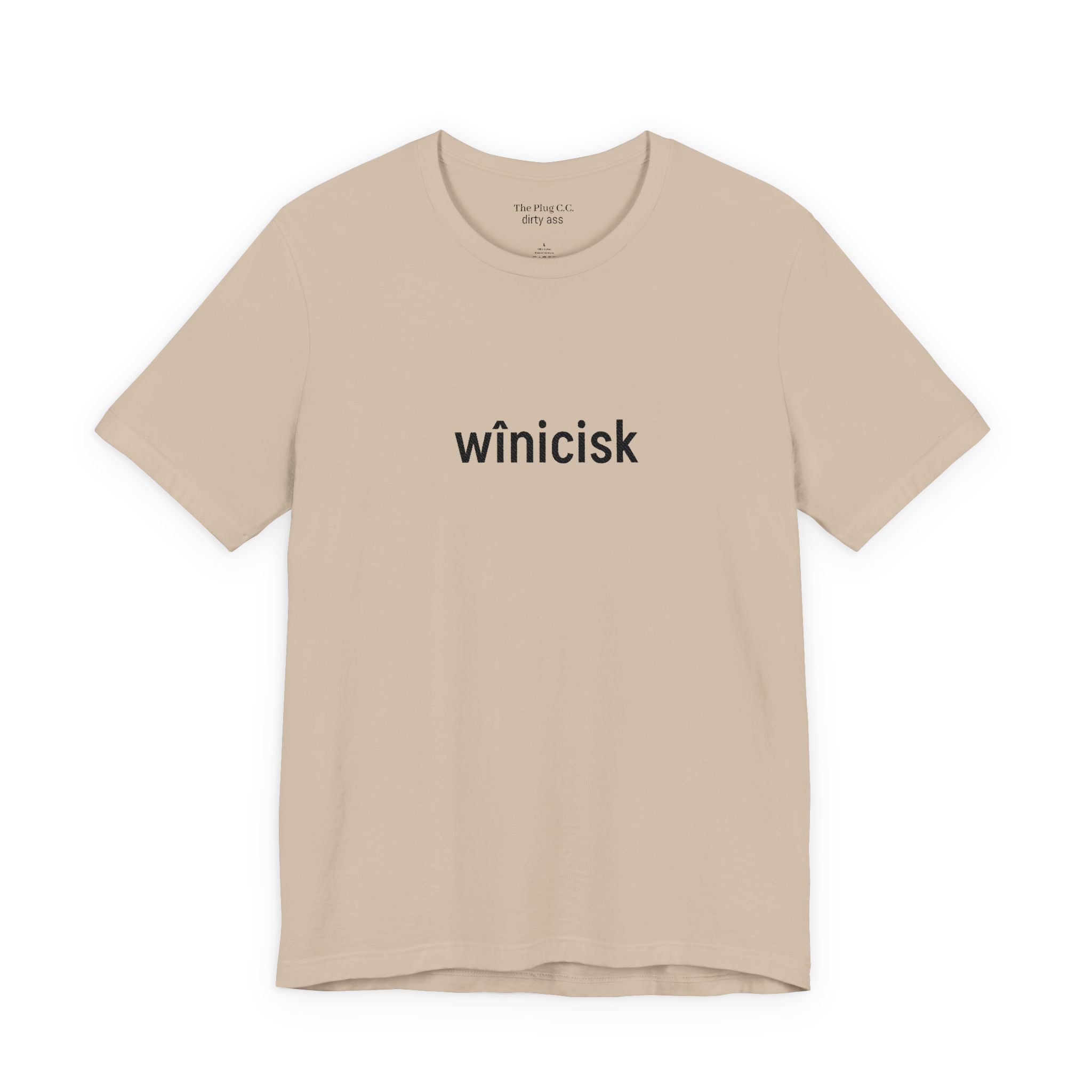 Winicisk Minimalist Logo Tee — Cream Indigenous Streetwear