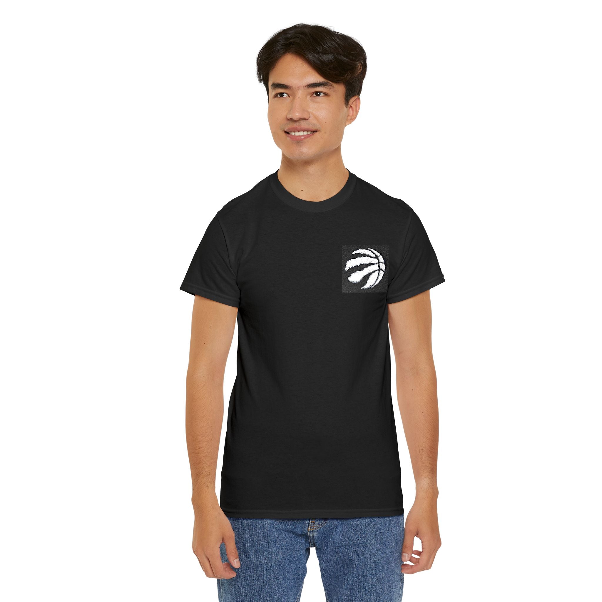 Basketball Pocket Tee — Distressed Logo Athletic T-Shirt