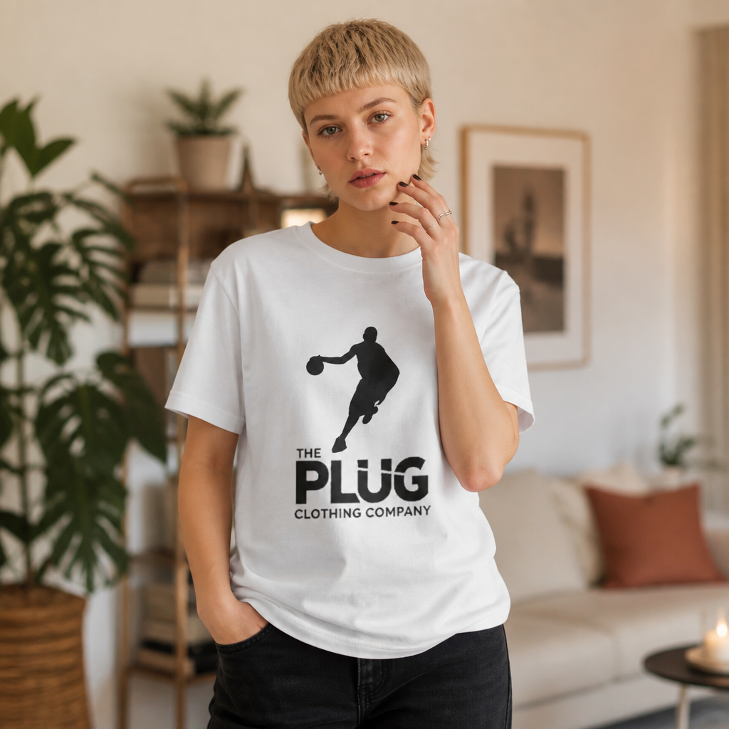 Basketball Logo Tee — "The Plug" Heavyweight Crewneck