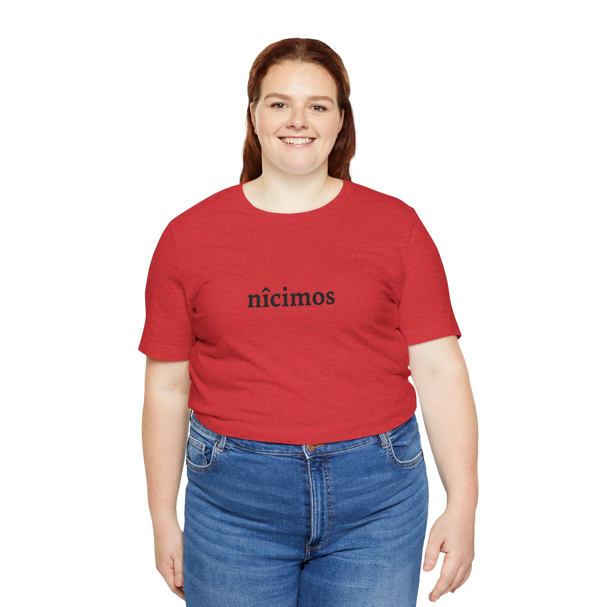 Nicimos Minimalist Graphic Tee — Gothic Script White T‑Shirt