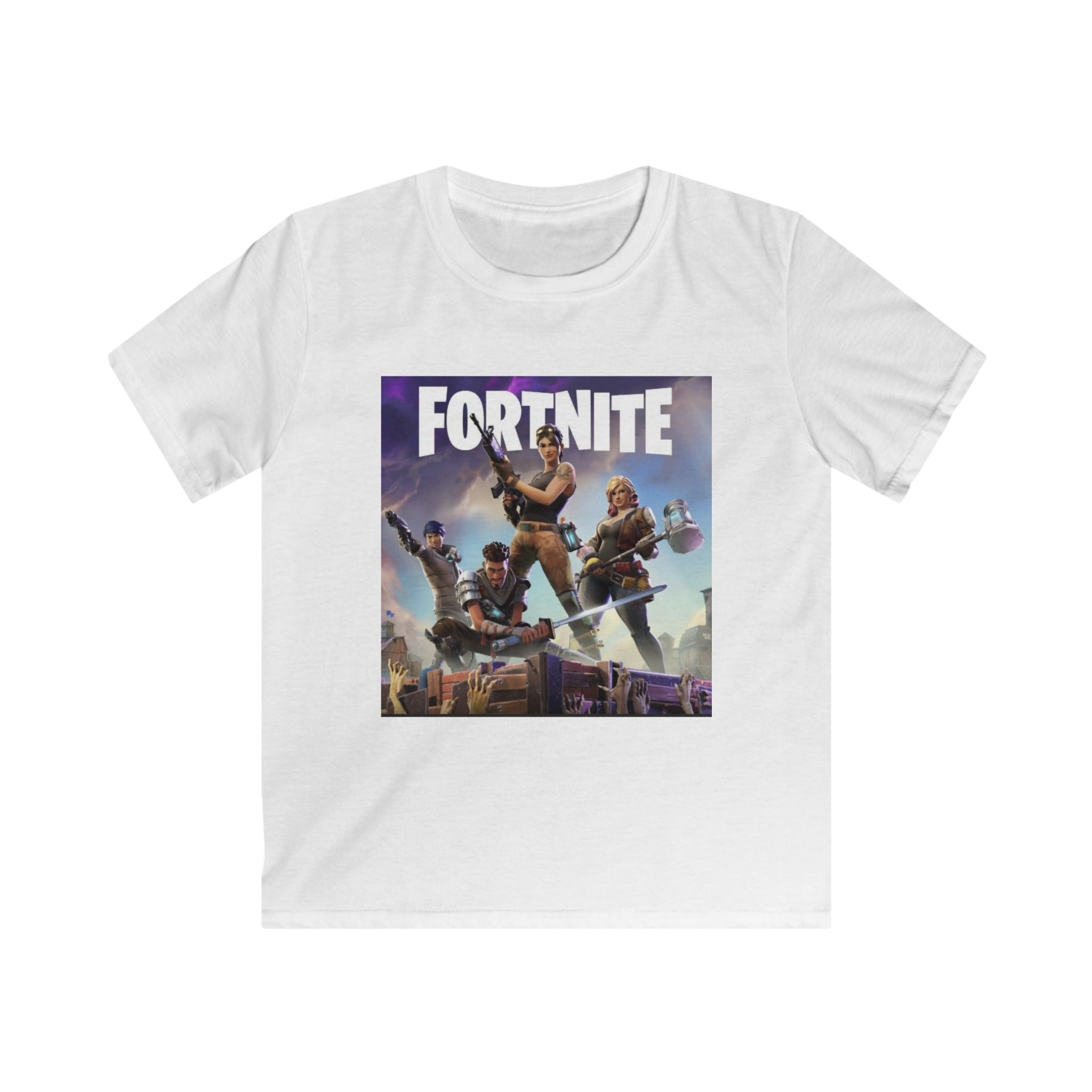 Fortnite Kids Tee - Squad Battle Graphic Shirt for Boys & Girls