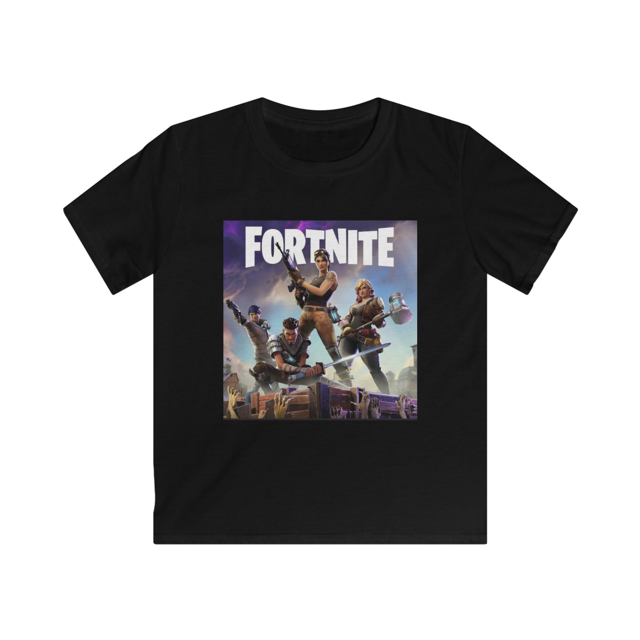 Fortnite Kids Tee - Squad Battle Graphic Shirt for Boys & Girls