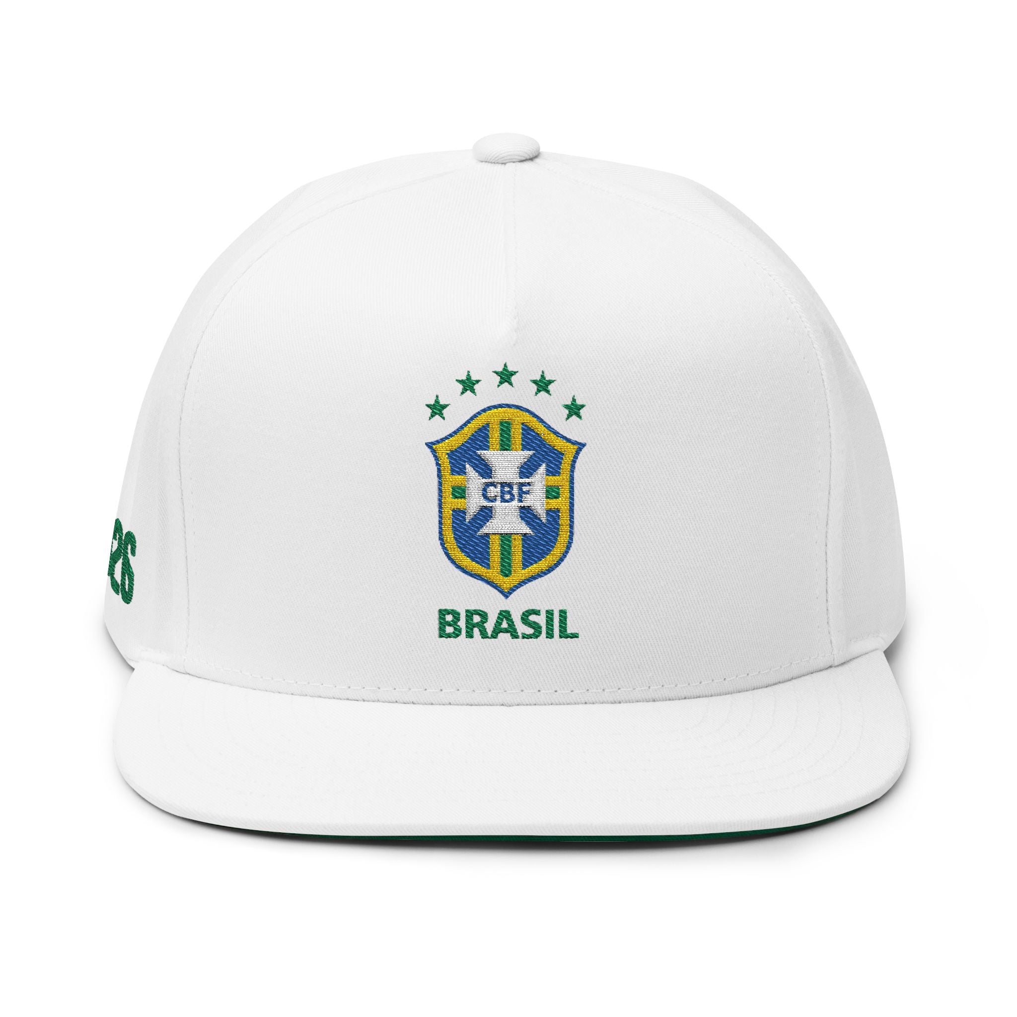 Brazil Soccer Flat Bill Cap — Embroidered CBF Crest & FIFA Snapback