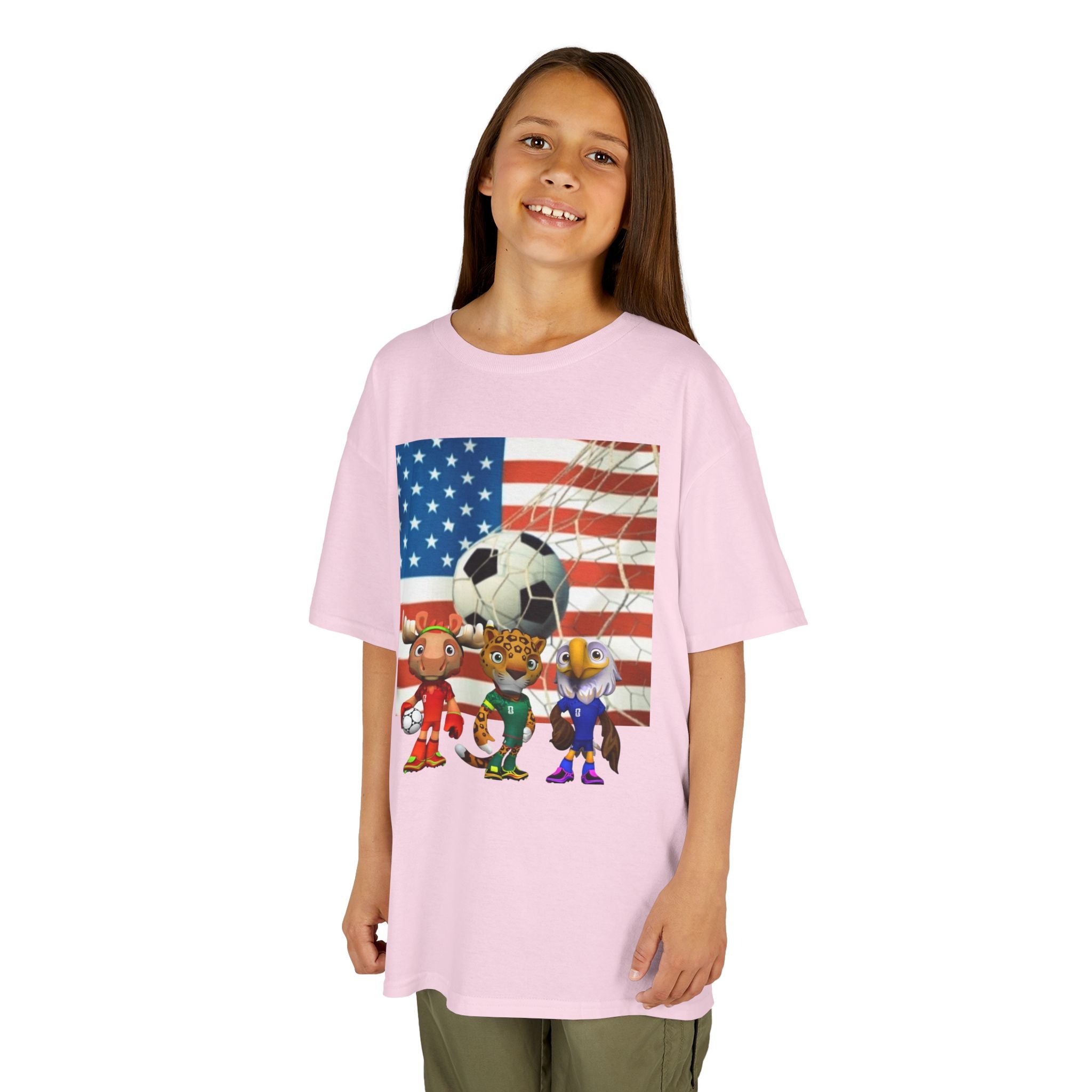 Kids Soccer Team T‑Shirt — Patriotic USA Flag Design