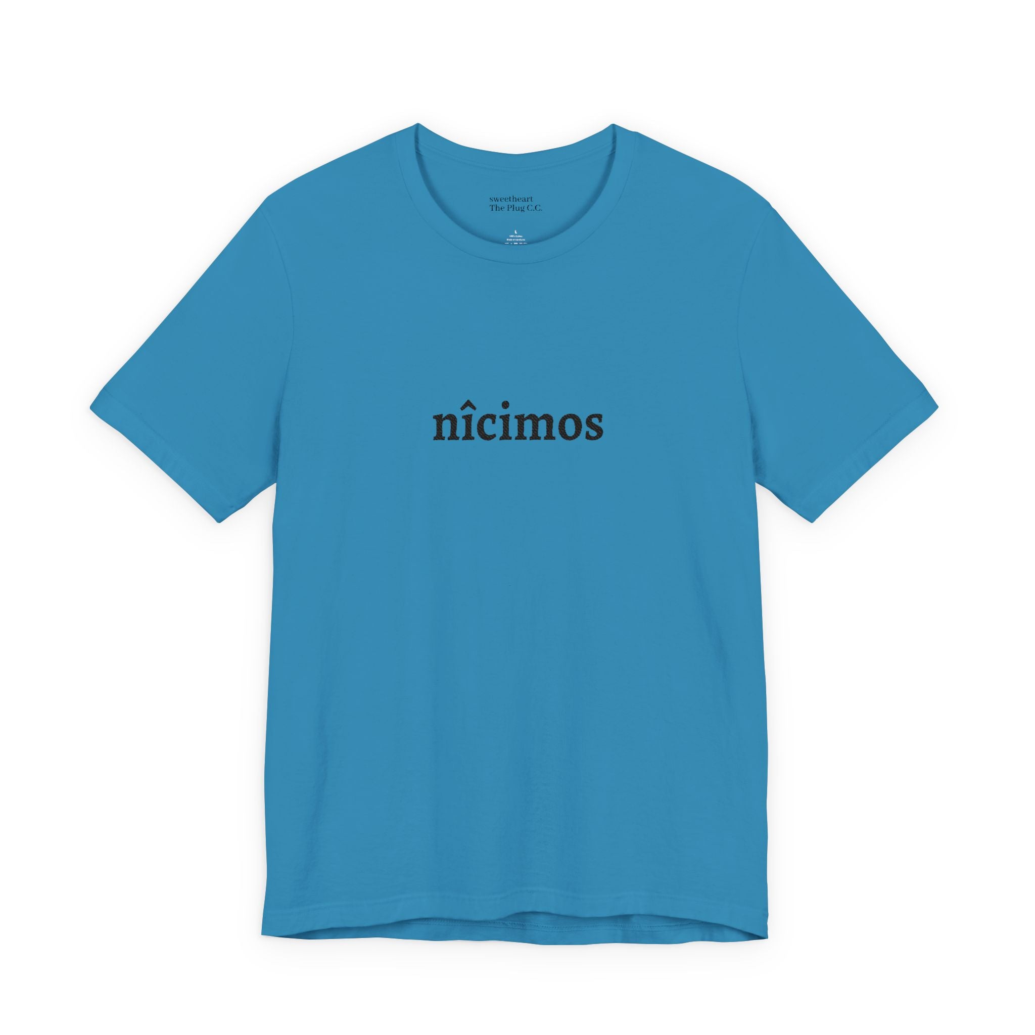 Nicimos Minimalist Graphic Tee — Gothic Script White T‑Shirt