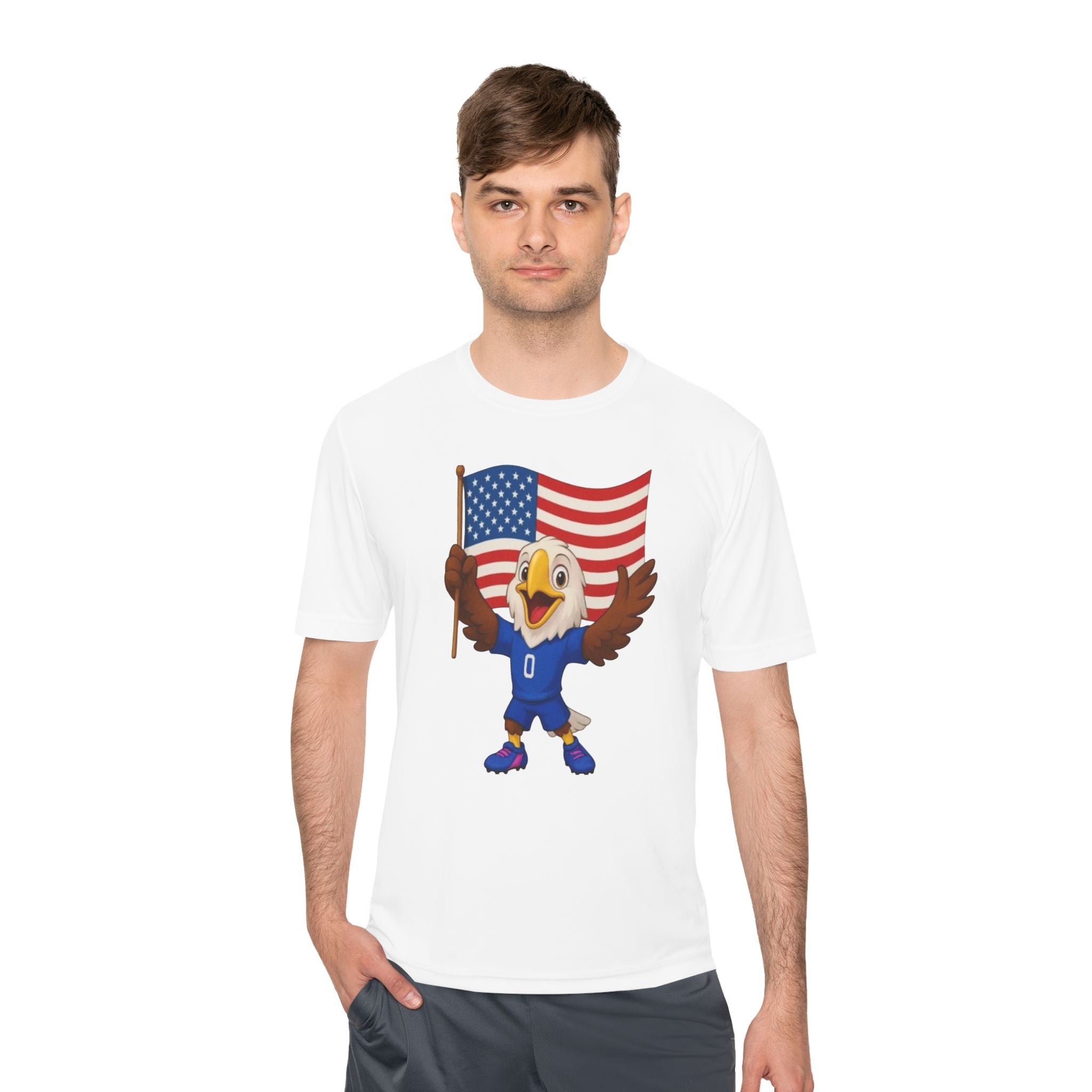 Patriotic Eagle Flag Tee — American Pride World Cup Mascot Shirt