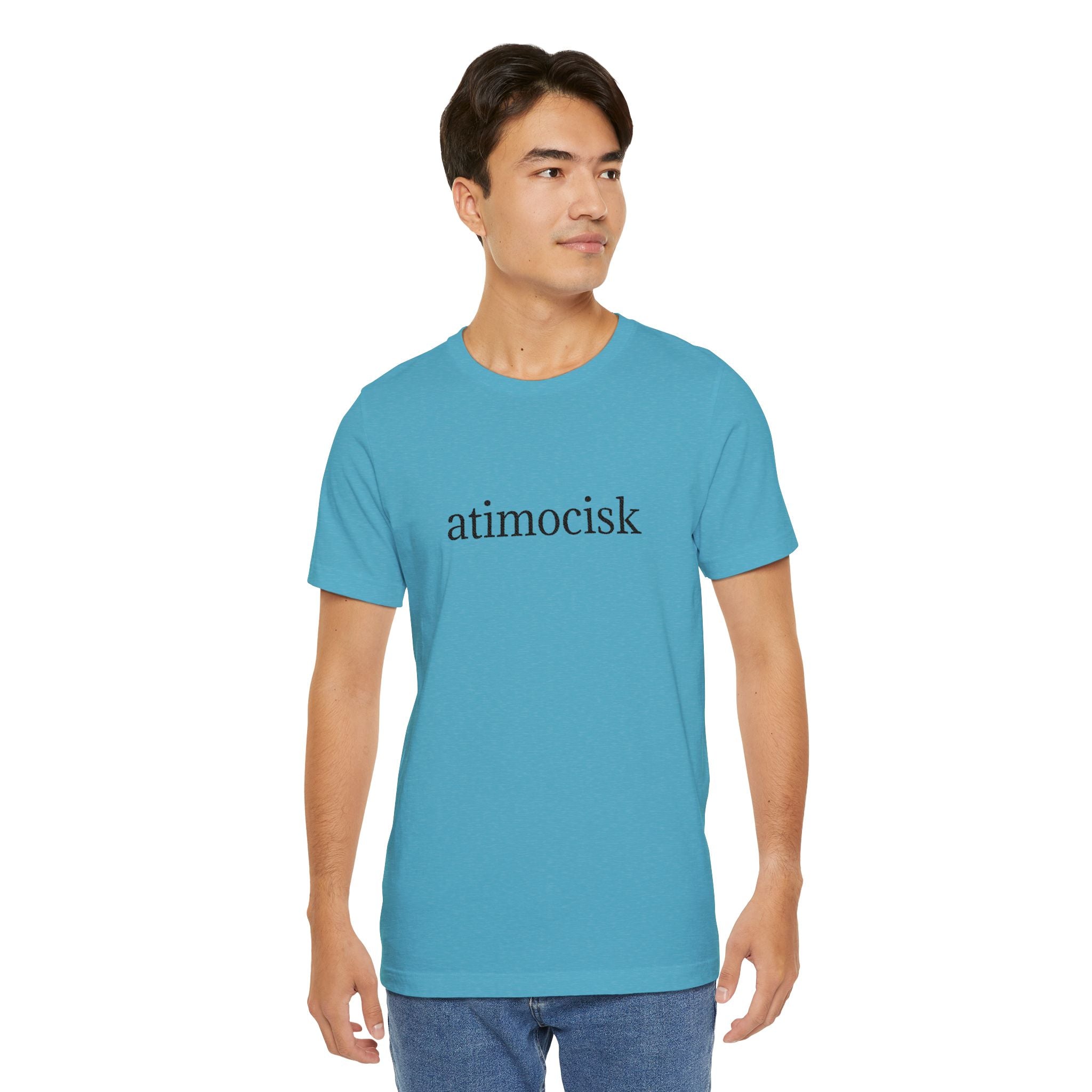 Atimocisk Minimalist Text Tee — Soft Pink Casual T-Shirt