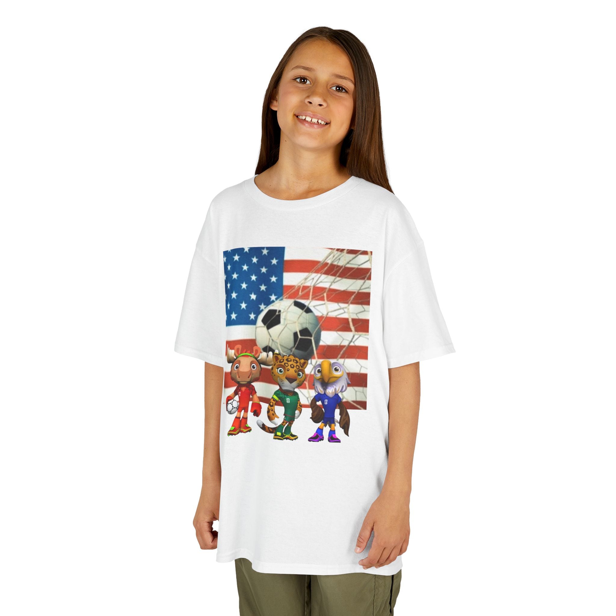 Kids Soccer Team T‑Shirt — Patriotic USA Flag Design