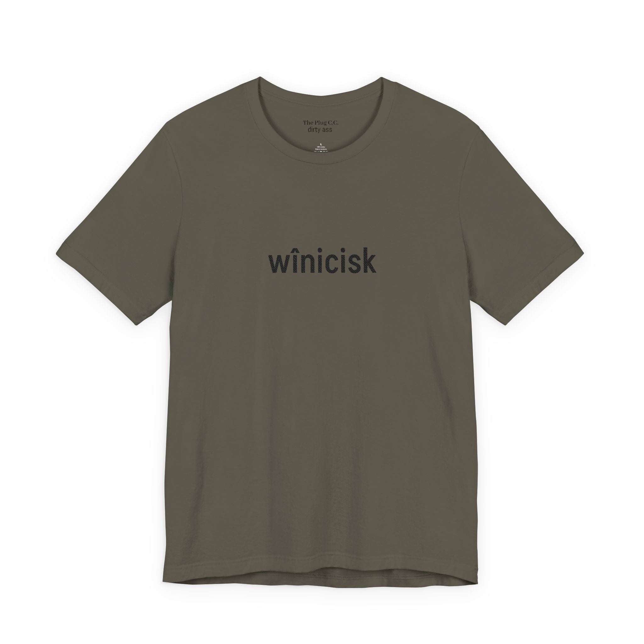 Winicisk Minimalist Logo Tee — Cream Indigenous Streetwear