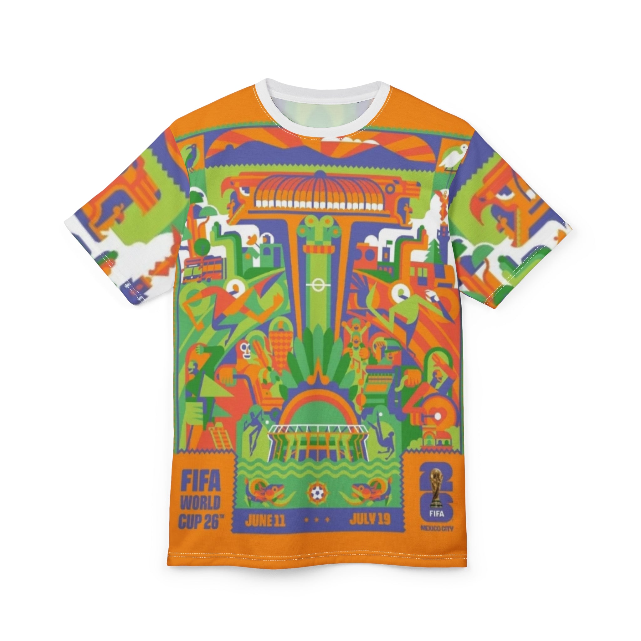 Mexico City FIFA World Cup 2026 Retro Stadium All-Over Print Tee