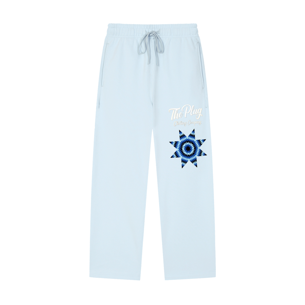 Solid Color Straight-Leg Sweatpants