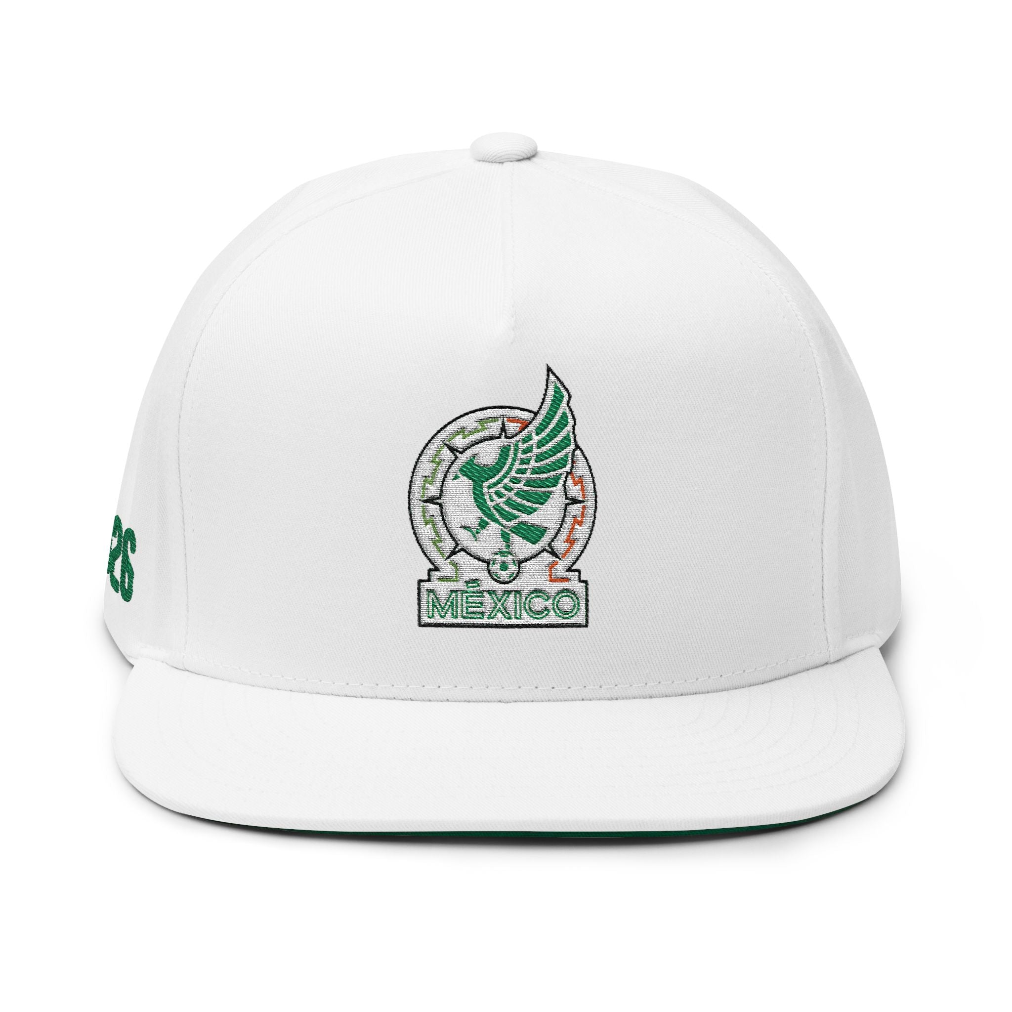 Embroidered FIFA Flat Bill Cap — Green Wing Logo Snapback