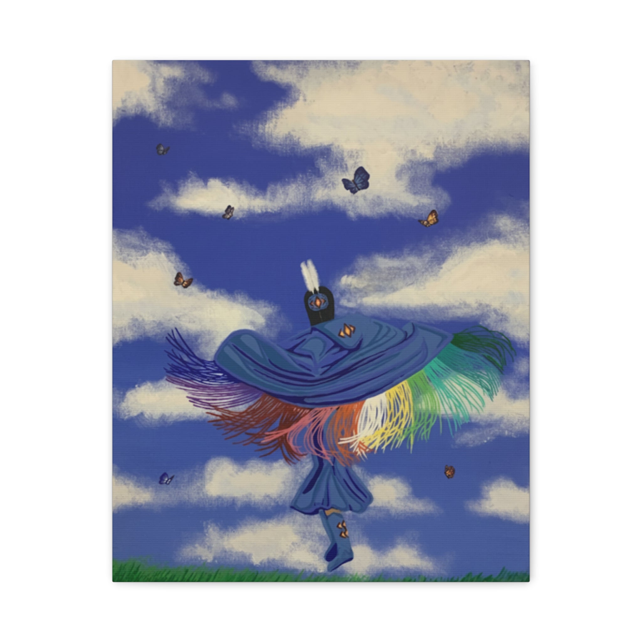 Fancy Shawl Dance Canvas Print — Matte Stretched Wall Art Celebrating Transformation