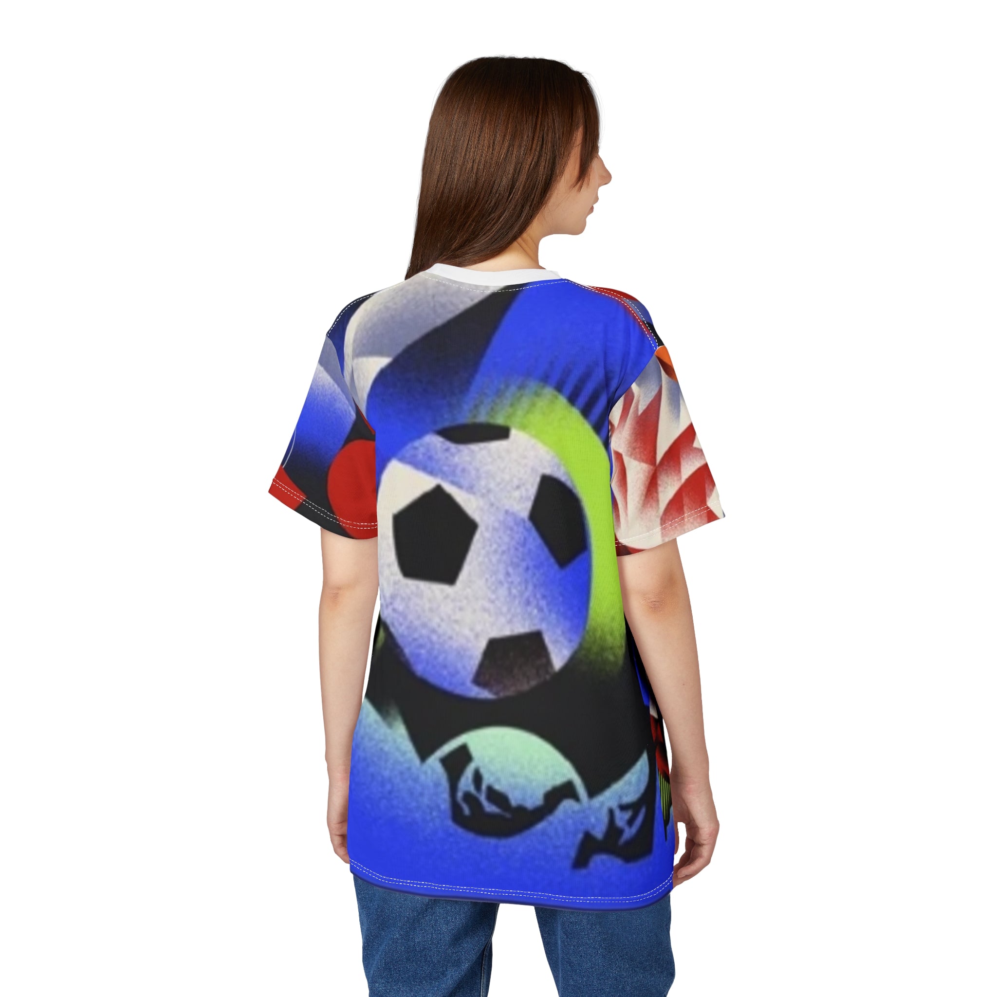 Toronto 2026 World Cup Soccer Graphic Tee — Retro Red Blue All-Over Print