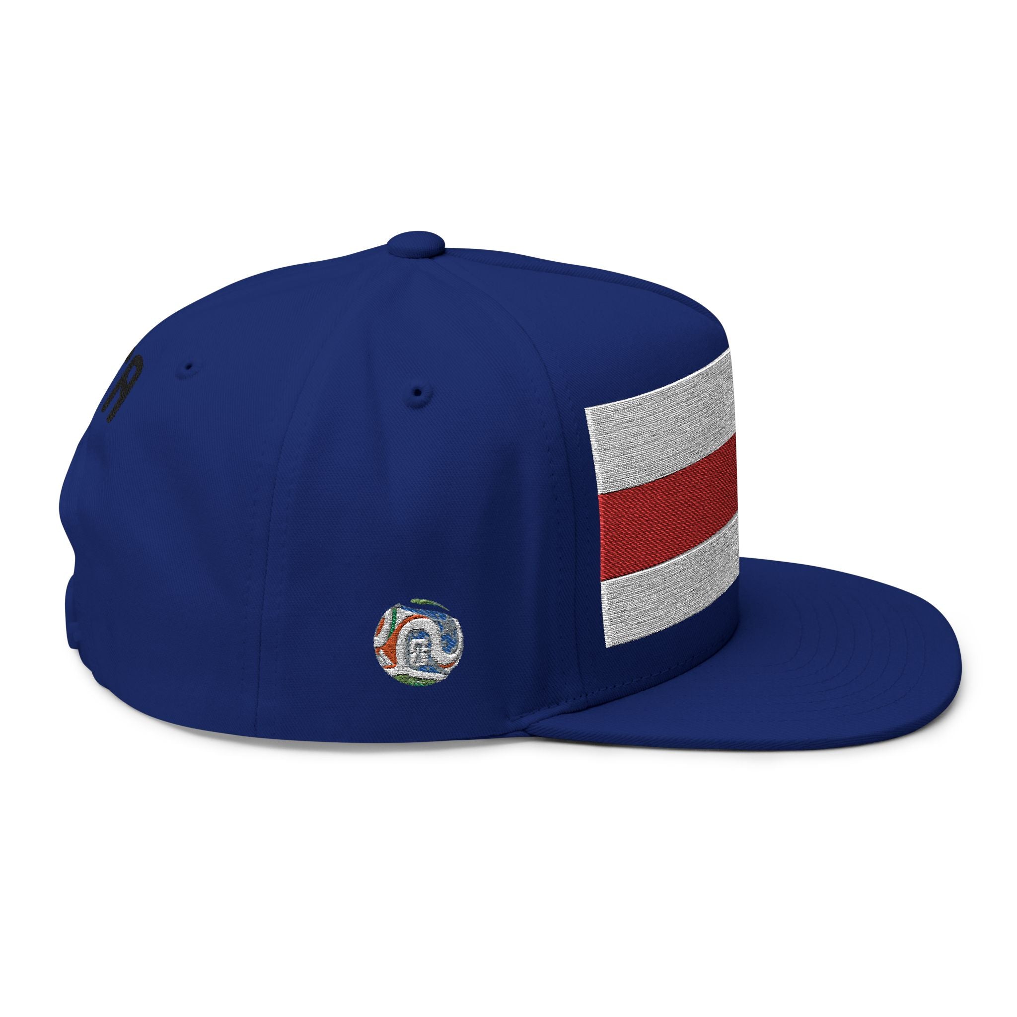 Embroidered England Flag Flat Bill Cap — FIFA Panel Snapback