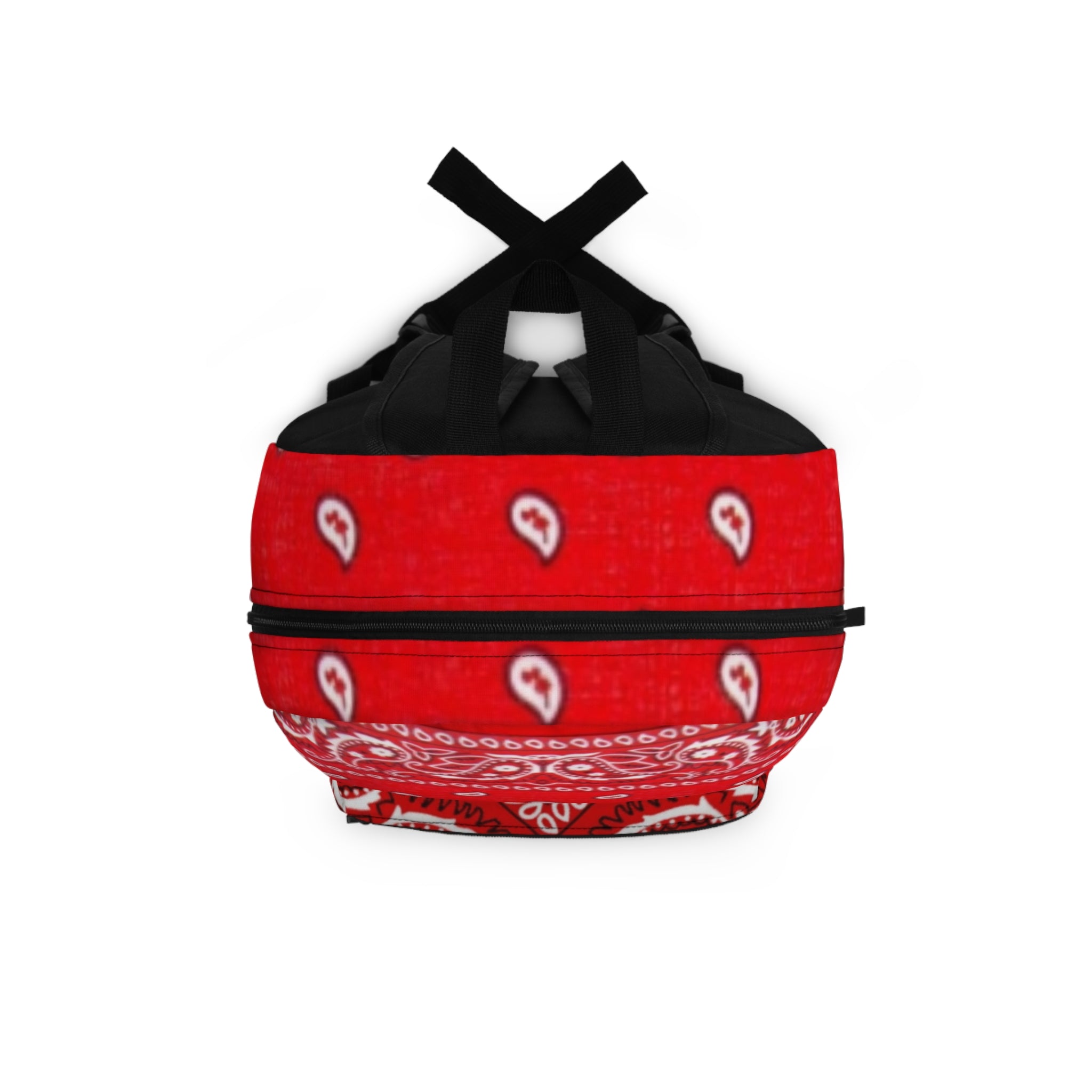Red Bandana Pattern Backpack – Paisley Print Daypack