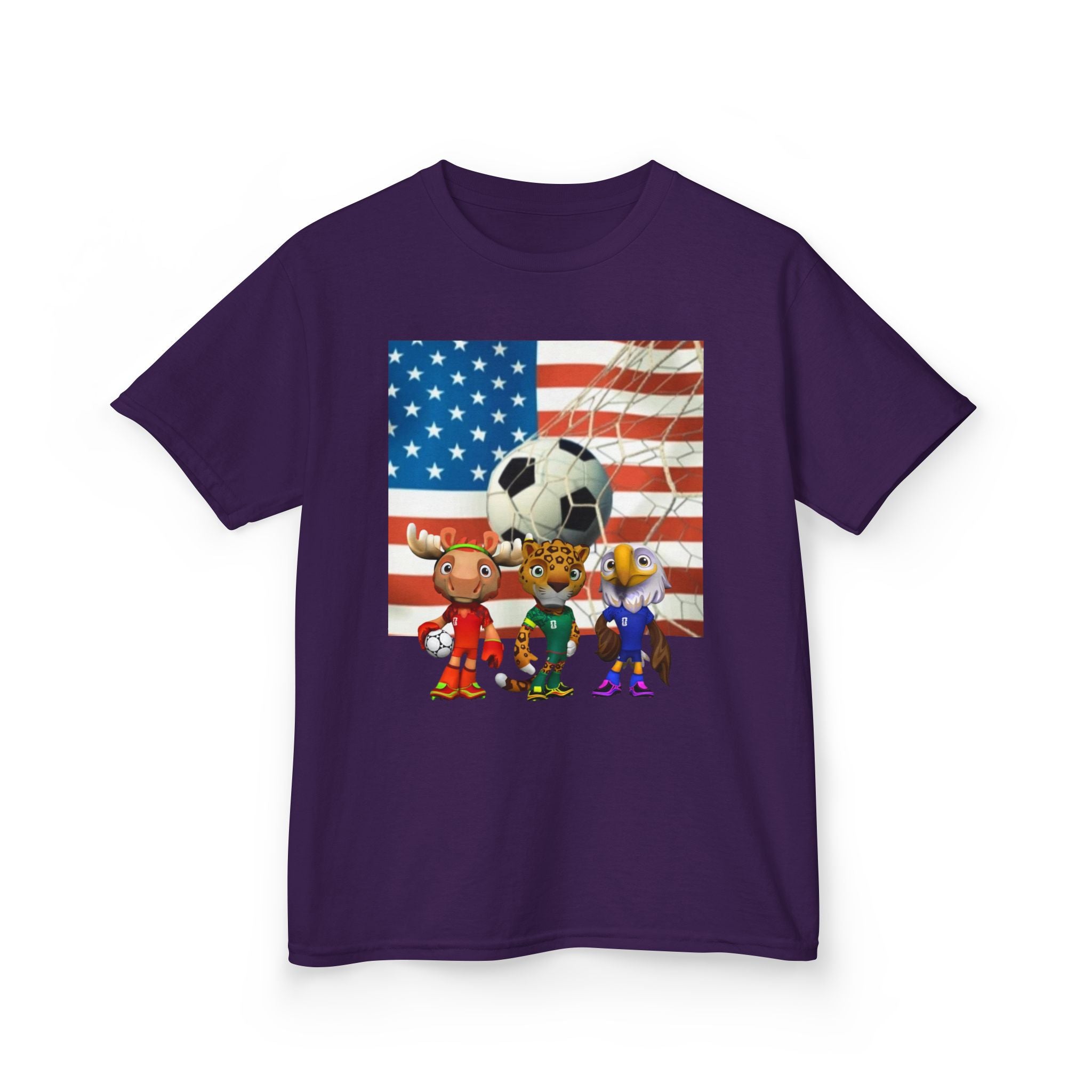 Kids Soccer Team T‑Shirt — Patriotic USA Flag Design