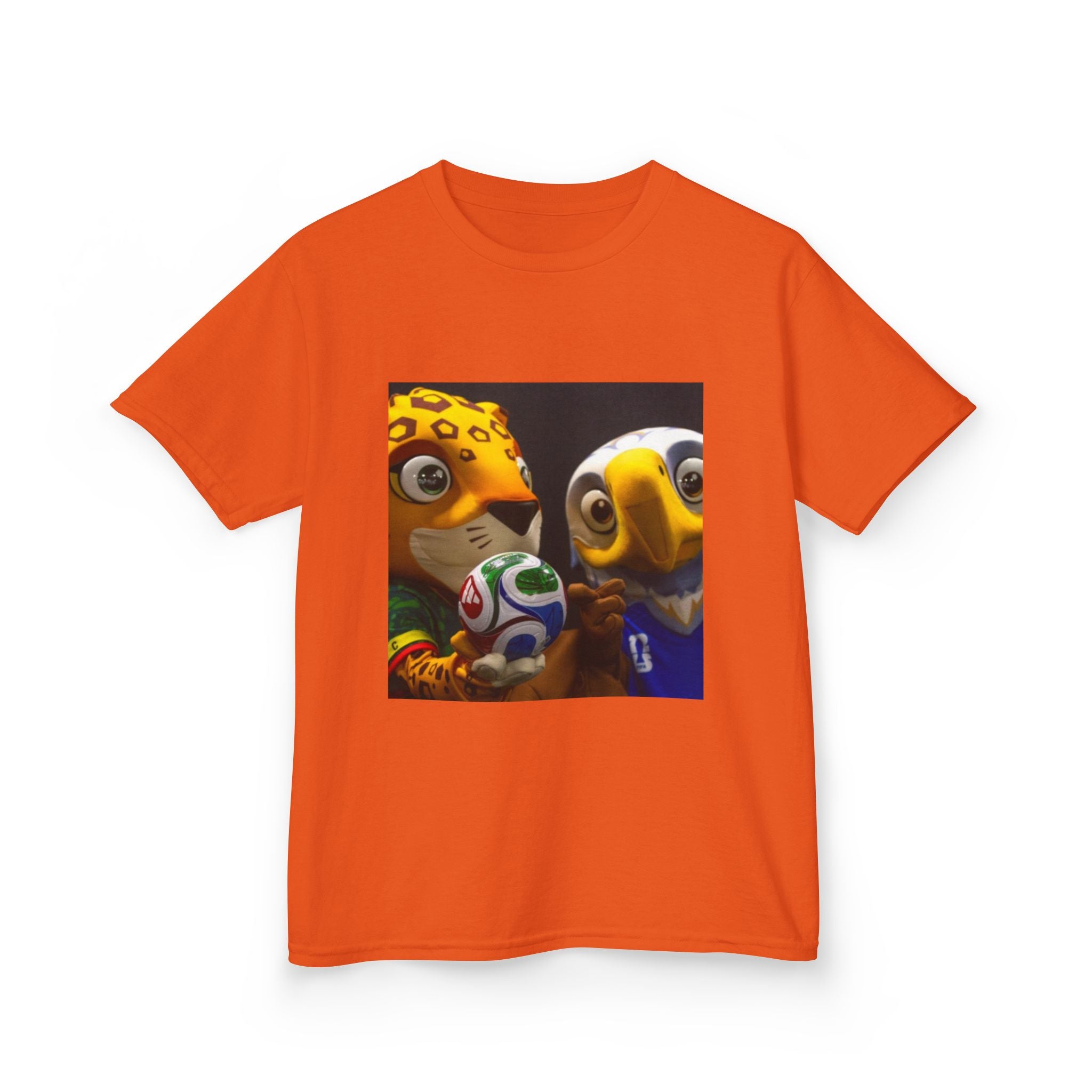 Kids Soccer Mascot T‑Shirt — Cute World Cup Bird & Jaguar Design
