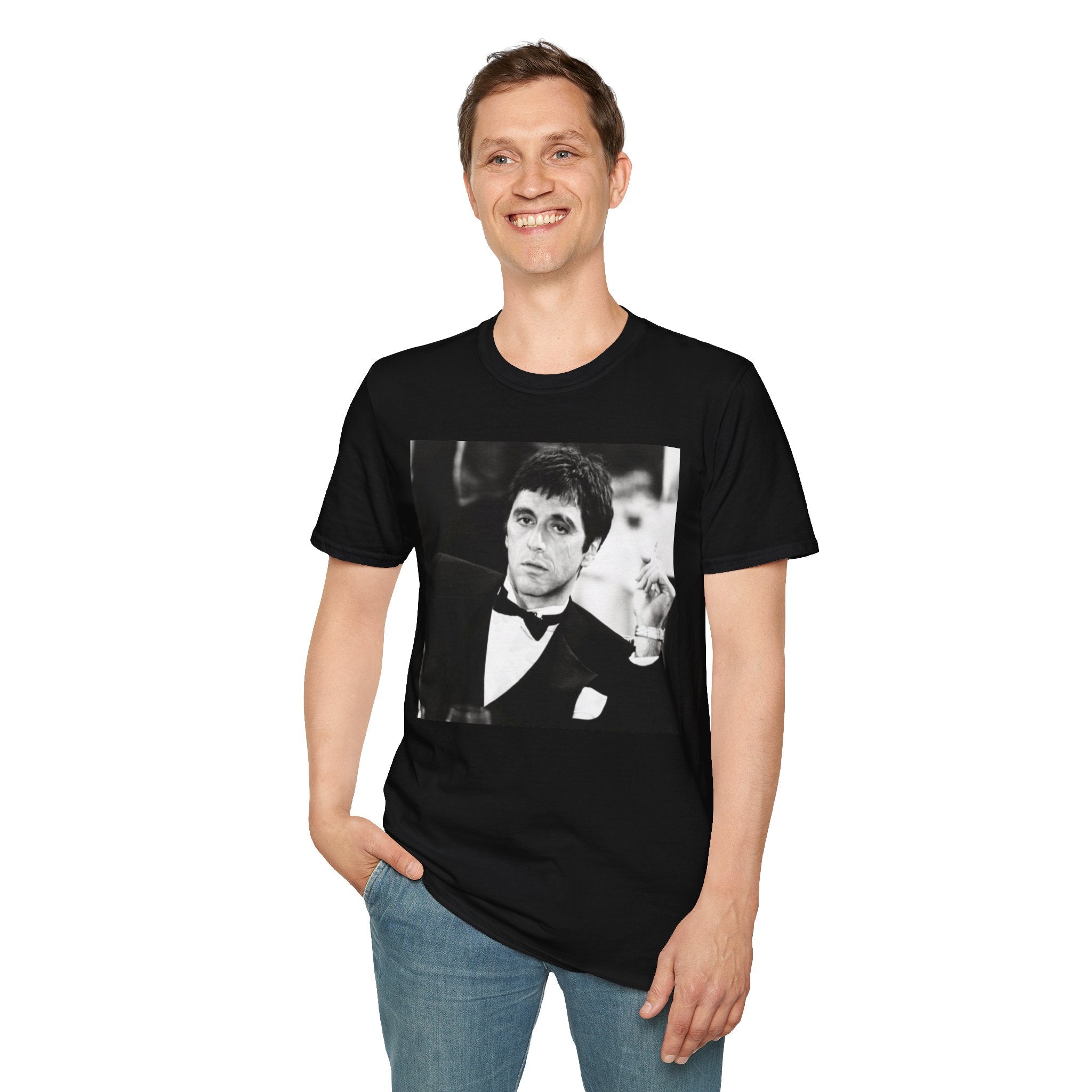 Scarface Tony Montana Portrait T‑Shirt — Retro Movie Gangster Tee