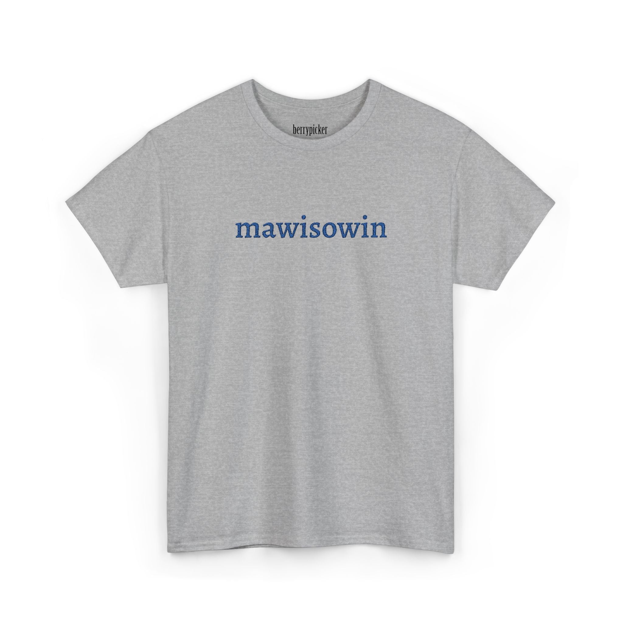 Mawisowin Embroidered Cree Word — Simple Indigenous Phrase