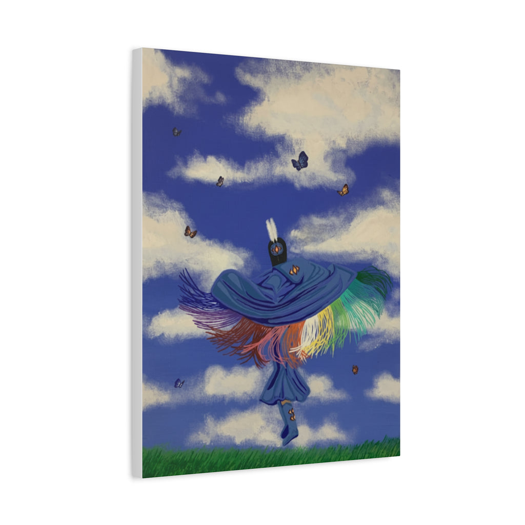 Fancy Shawl Dance Canvas Print — Matte Stretched Wall Art Celebrating Transformation