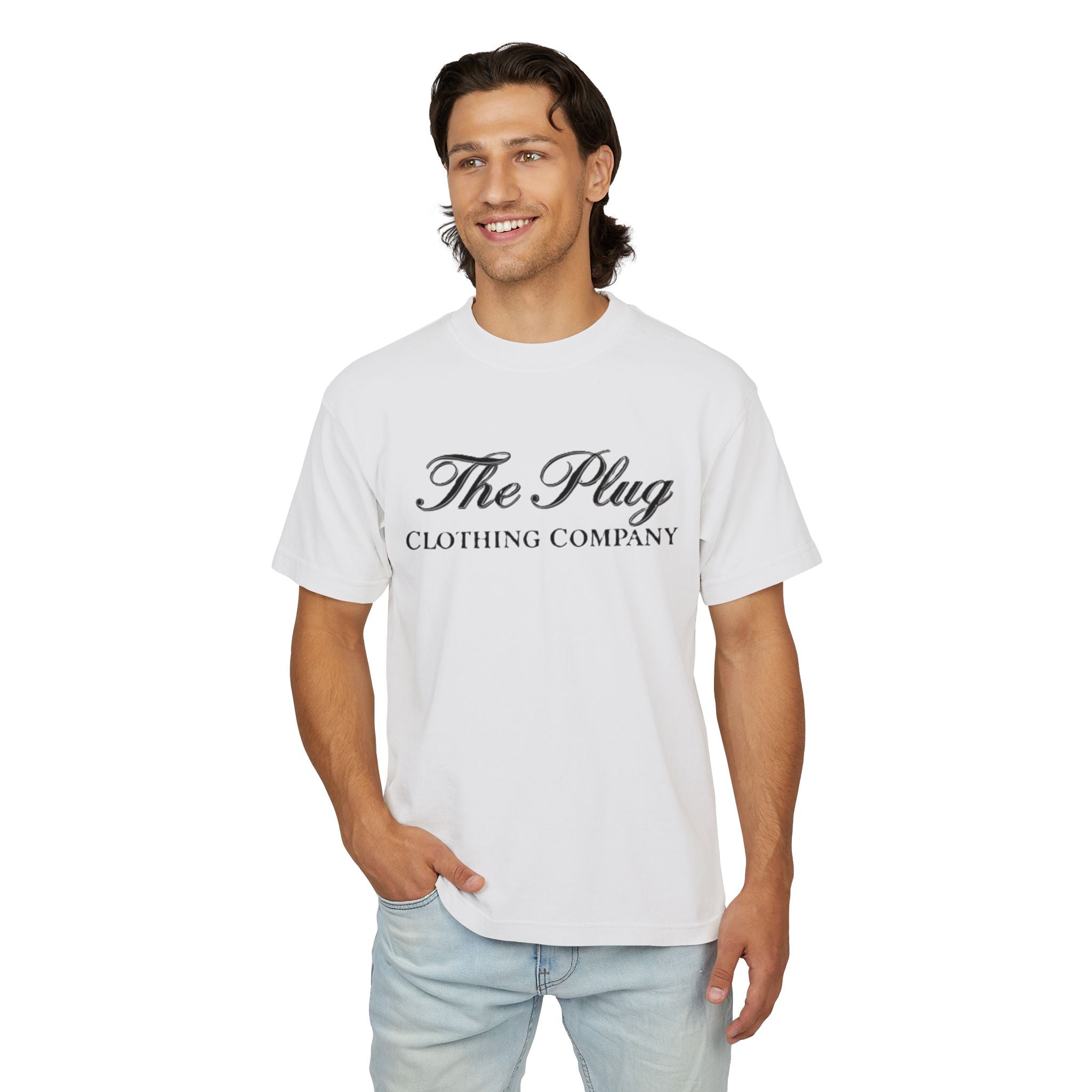 Vintage Script Logo Tee — The Plug Clothing Co. Heavyweight Urban Tee