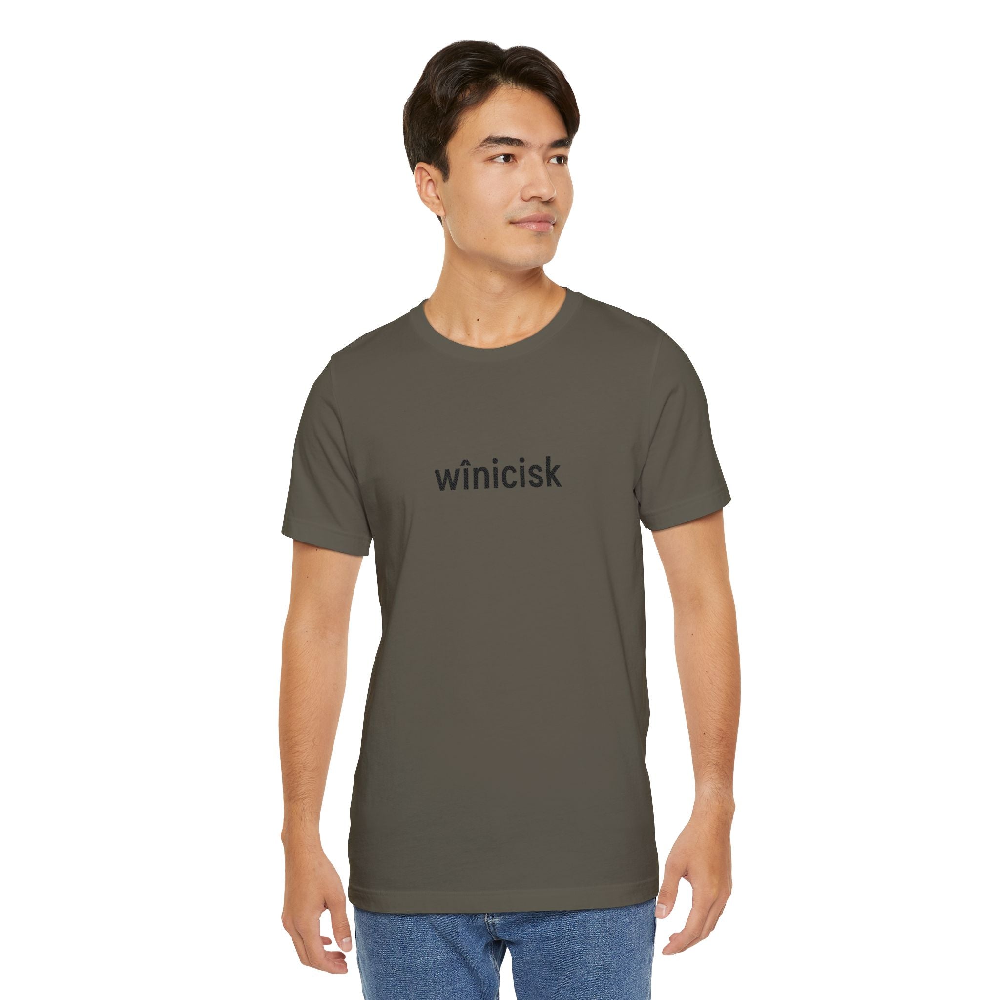 Winicisk Minimalist Logo Tee — Cream Indigenous Streetwear