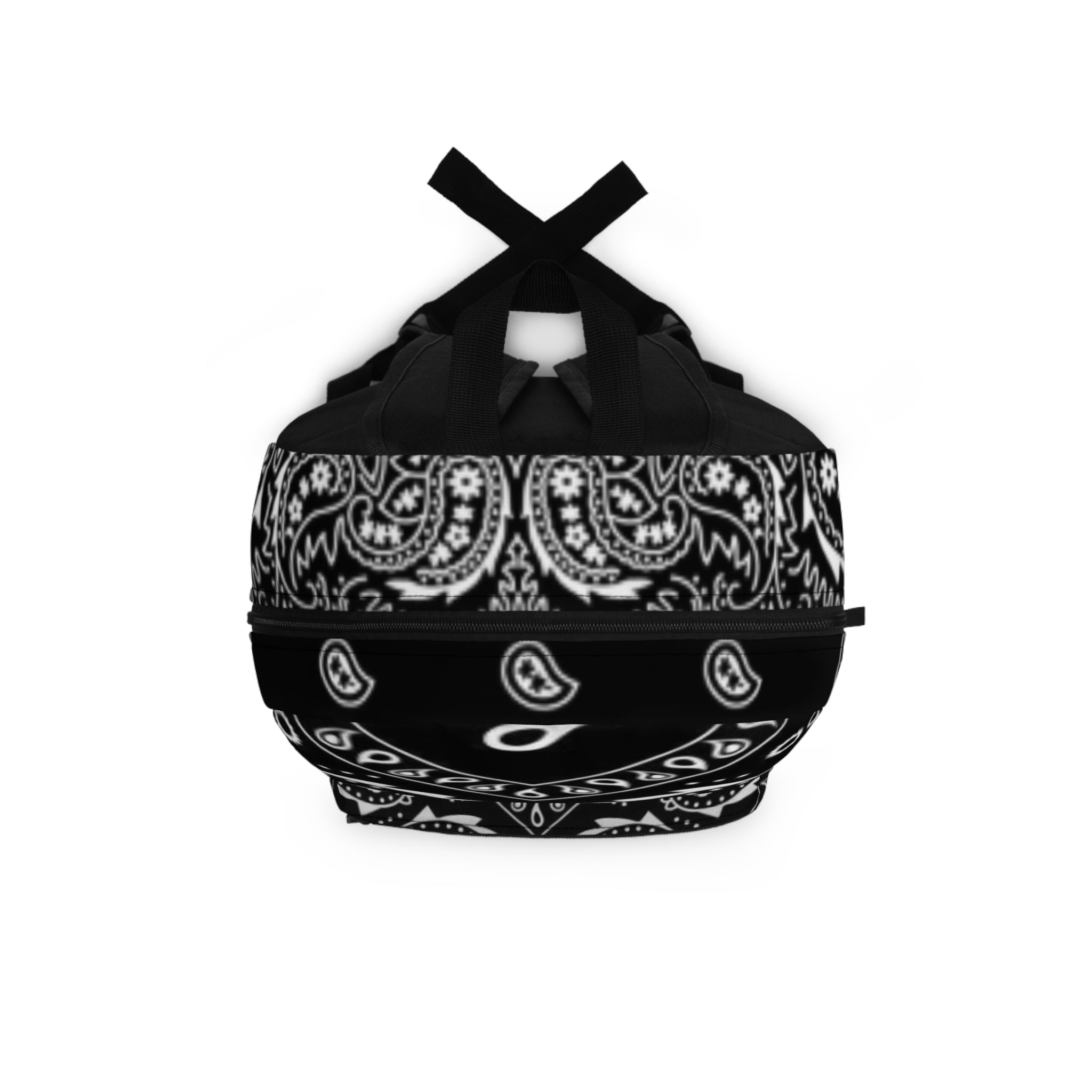 Black Bandana Pattern Backpack — Paisley Streetwear Daypack