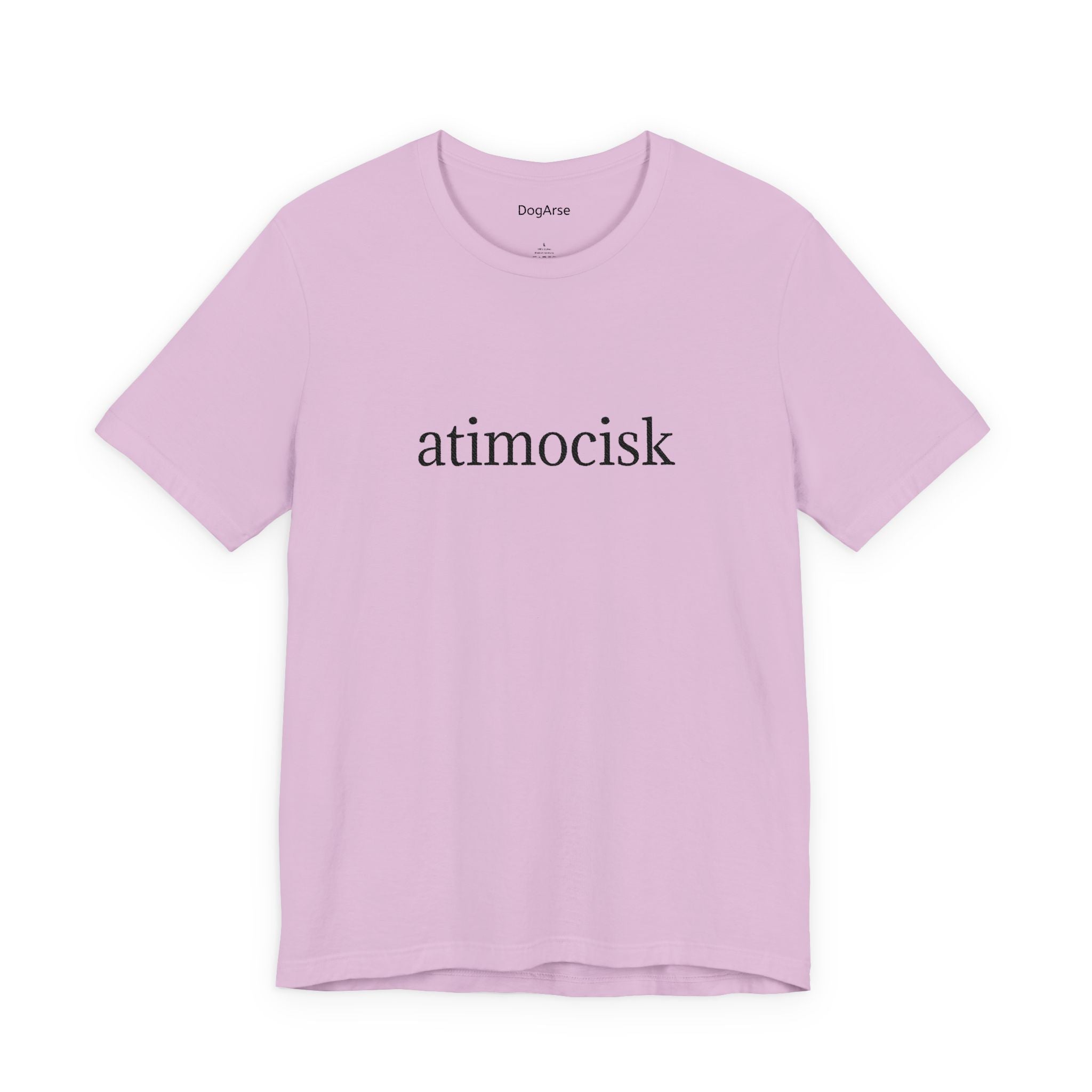 Atimocisk Minimalist Text Tee — Soft Pink Casual T-Shirt
